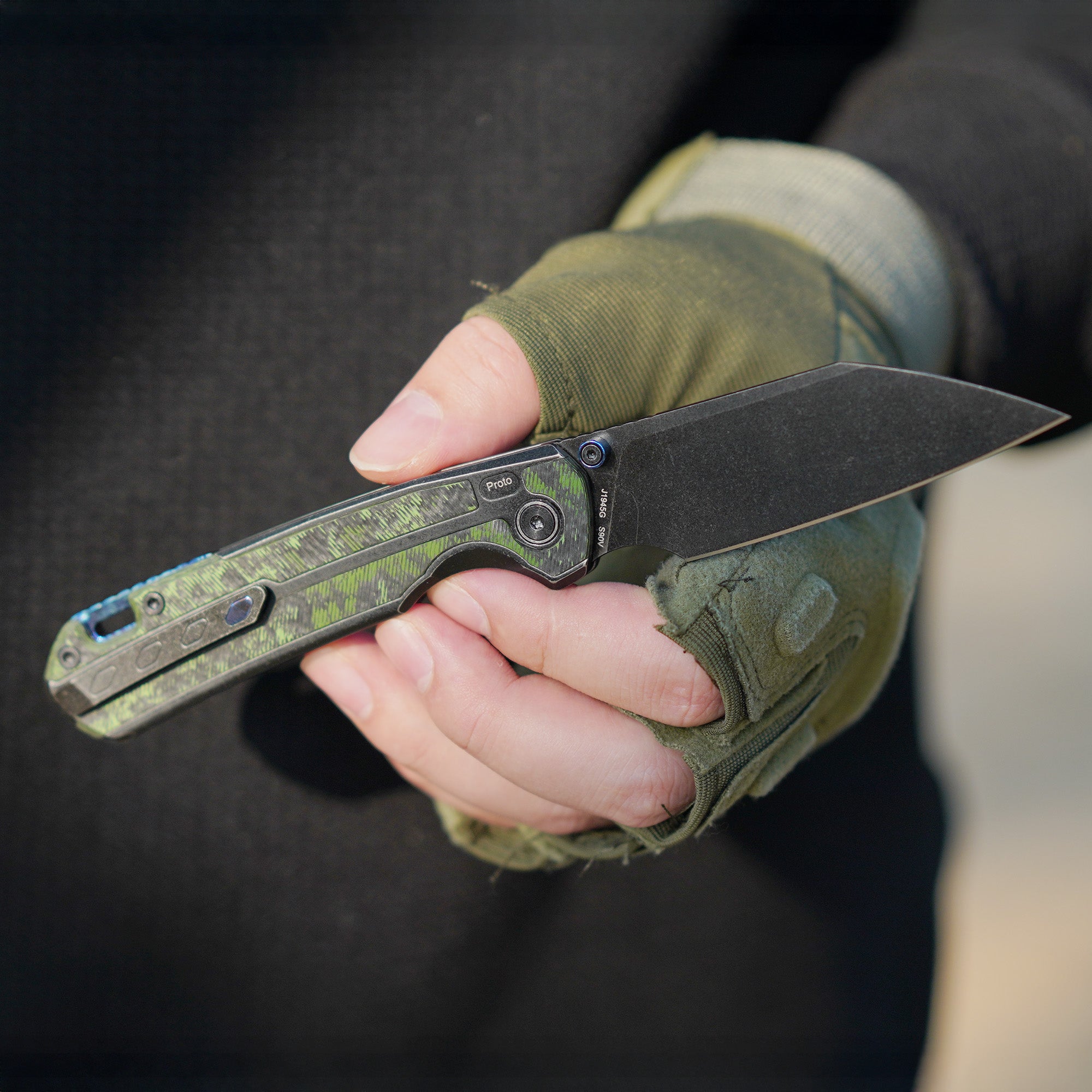 CJRB Interstellar Pyrite-Light J1945G knife detail