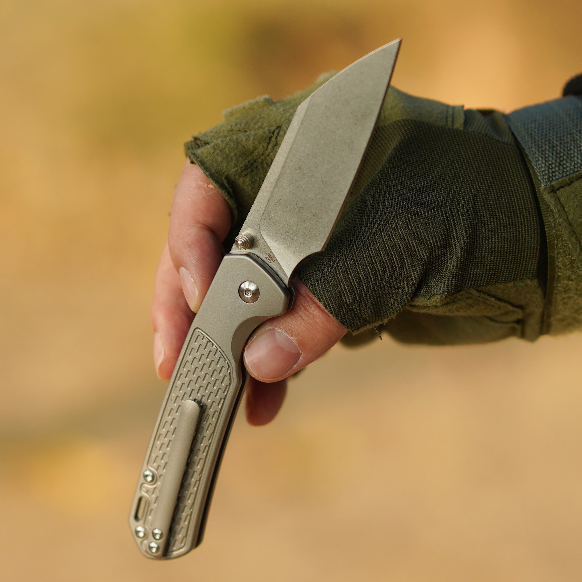 CJRB Pyrite Light J1945T knife detail