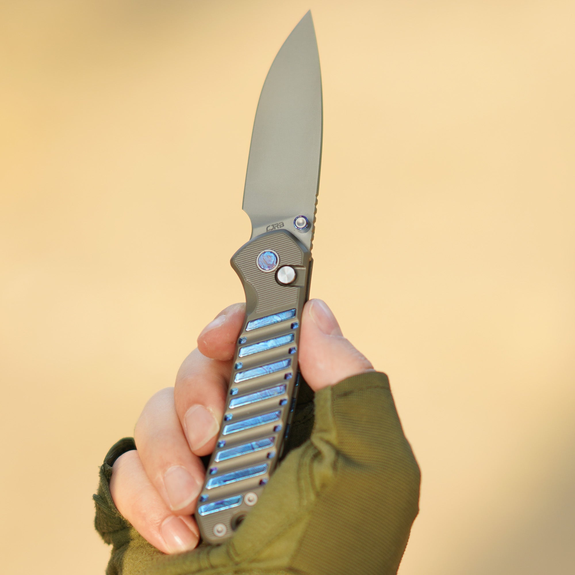 CJRB Galactic Pyrite J1925G folding knife side view