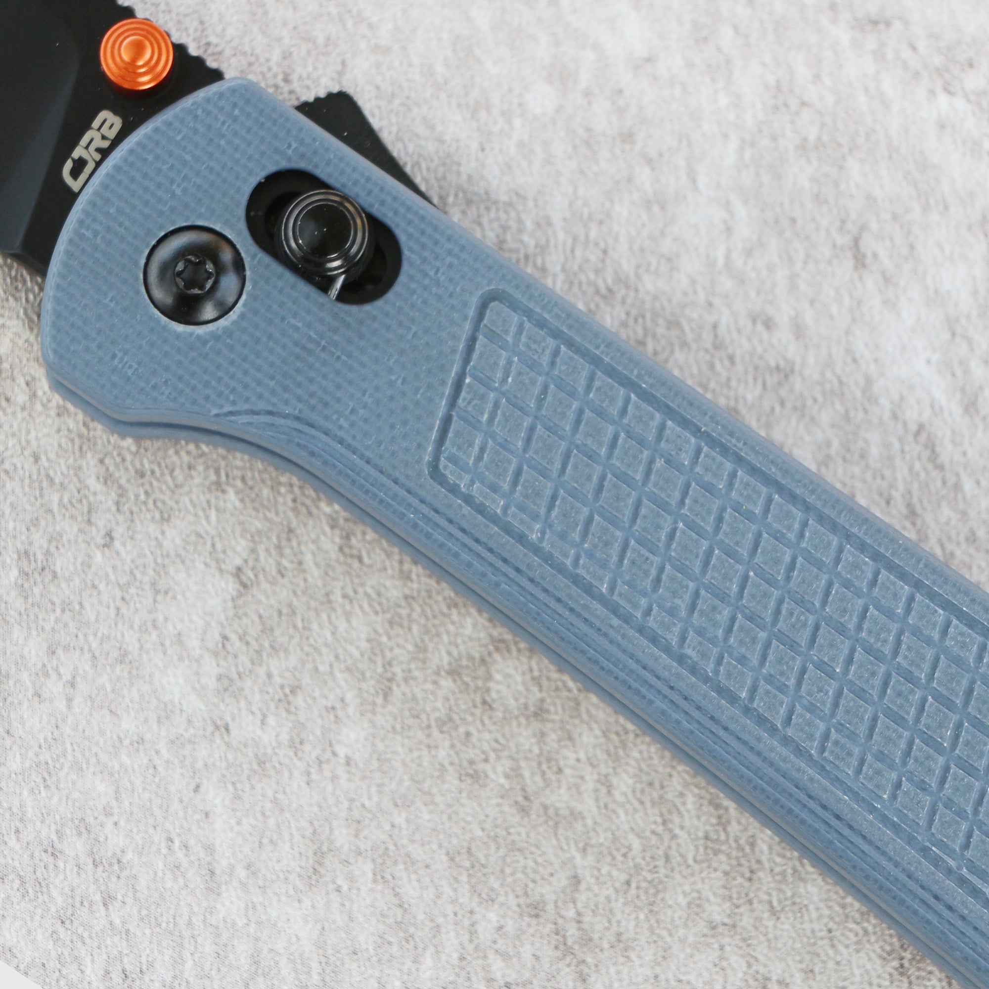 CJRB Bolt Thumb Stud & Recoil Lock V2 Folding Knife Blue G10 Handle (3.25'' Black PVD Coating AR-RPM9 Steel Blade) J1960-BGY