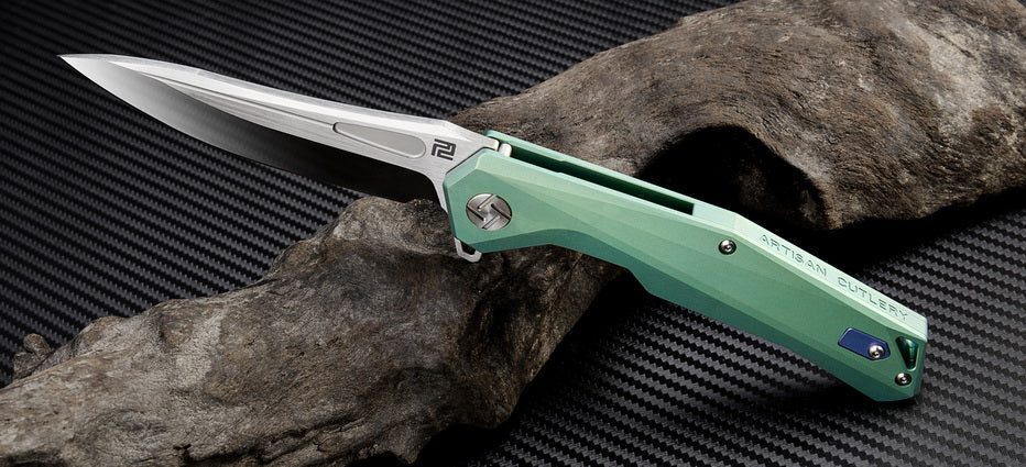 Zumwalt(ATZ-1808G)S35VN Mint Green folding knife with handle