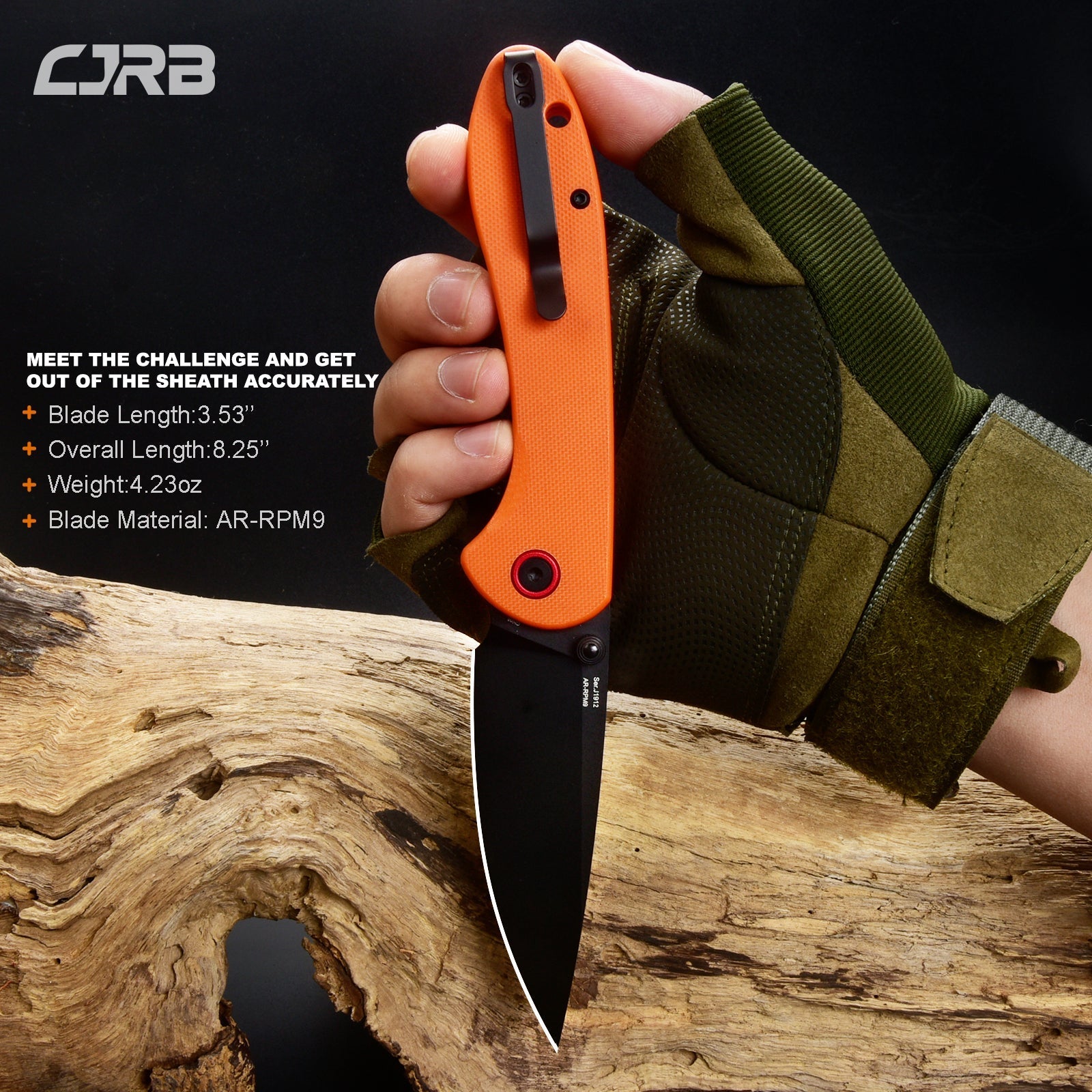 CJRB Feldspar J1912-BOE folding knife side view