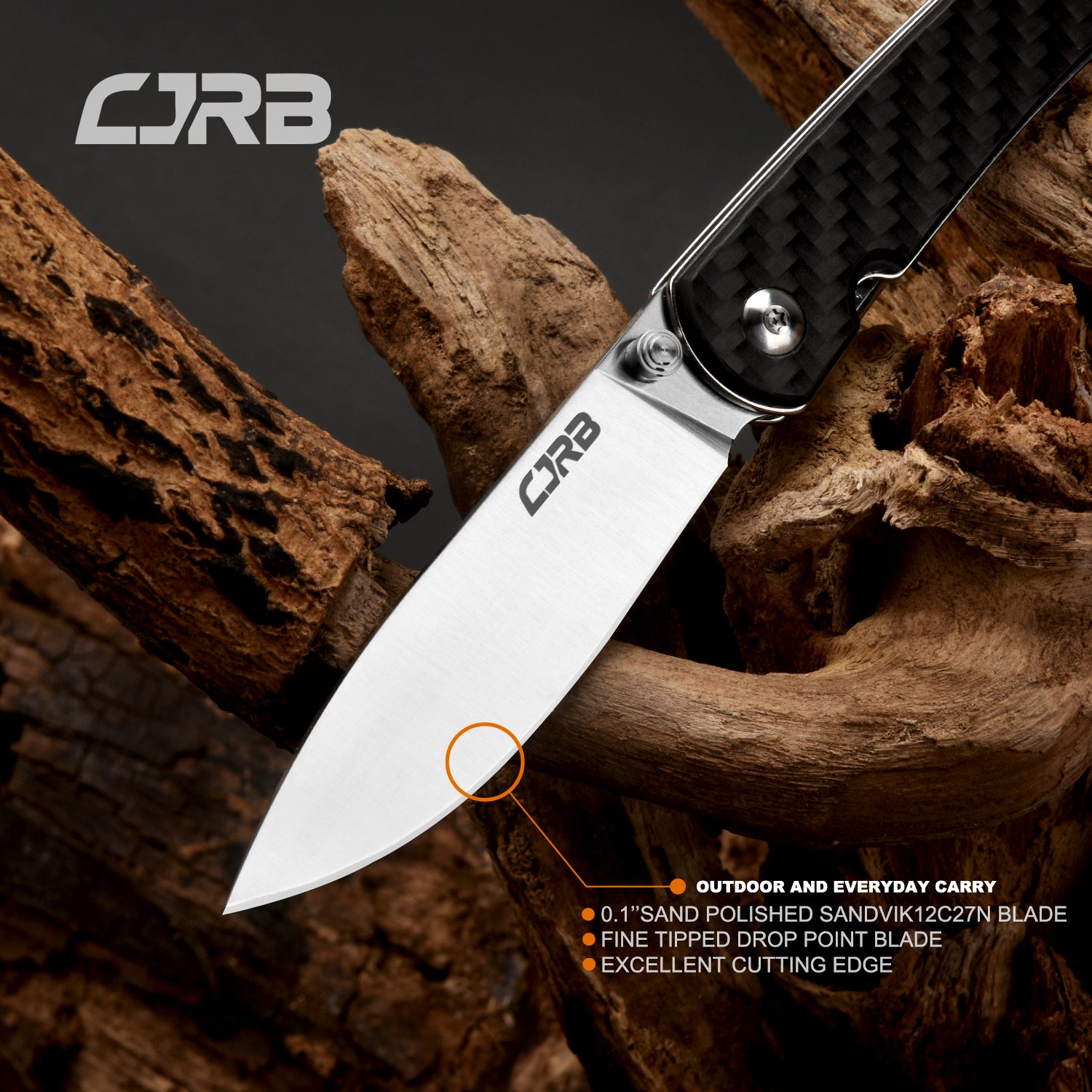 CJRB Ria J1917 folding knife side view