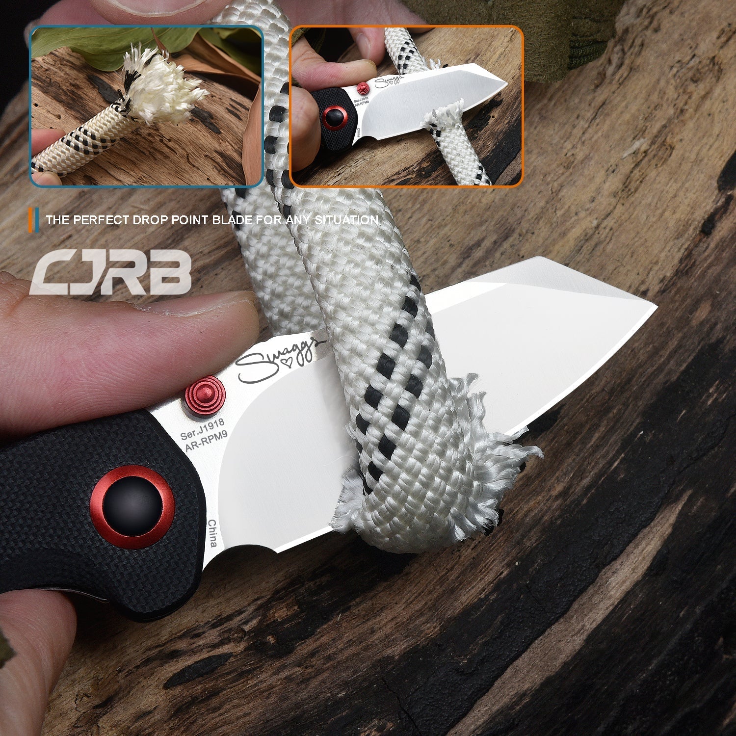 CJRB Maileah J1918-BKF folding knife side view