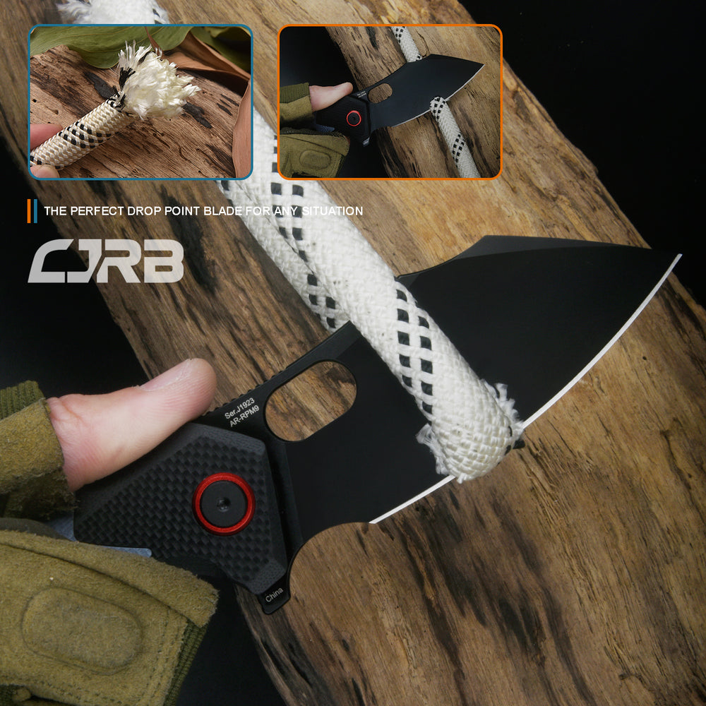 CJRB Caldera J1923 blue G10 handle detail
