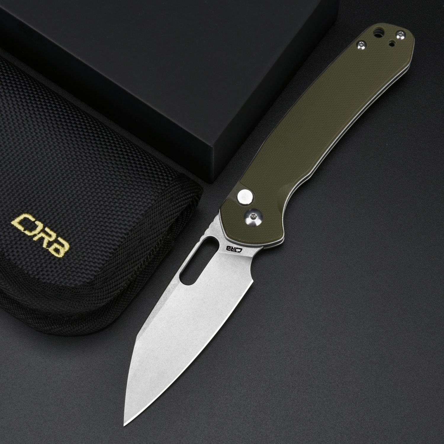 CJRB Pyrite Alt Wharncliffe J1925A-GN handle close-up