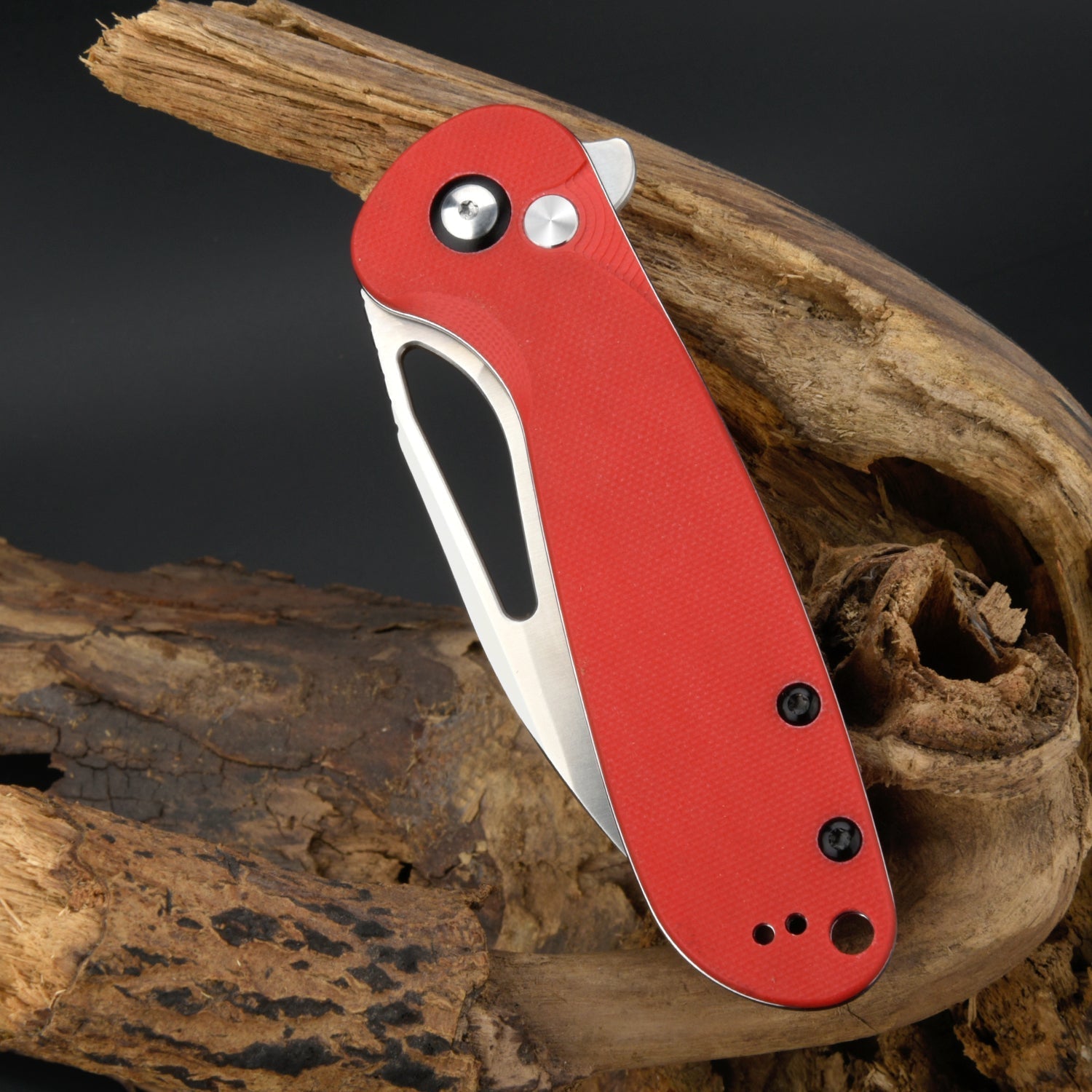 CJRB Lago J1926-RE folding knife with red G10 handle
