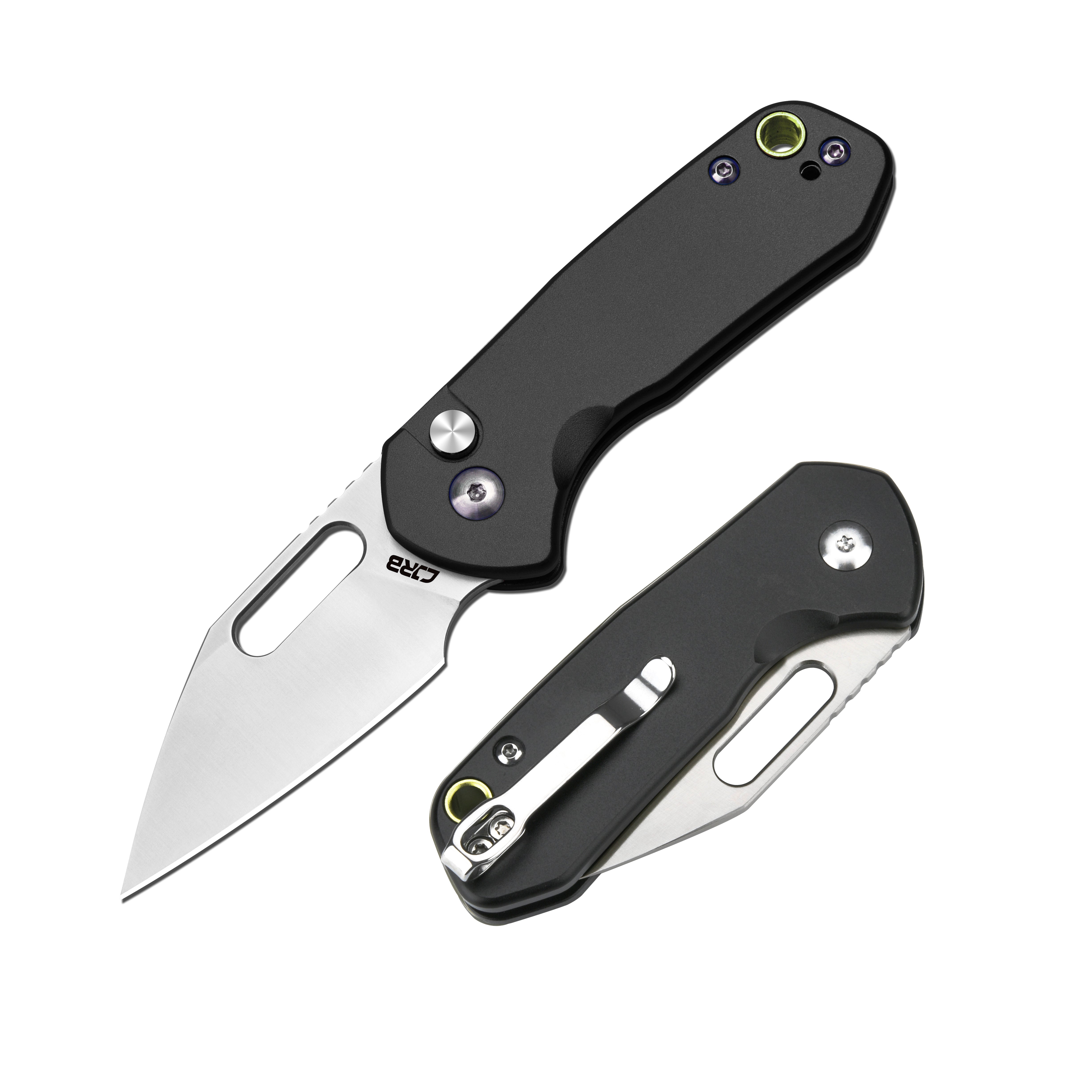 CJRB Mini Pyrite J1933-BK folding knife with black steel handle