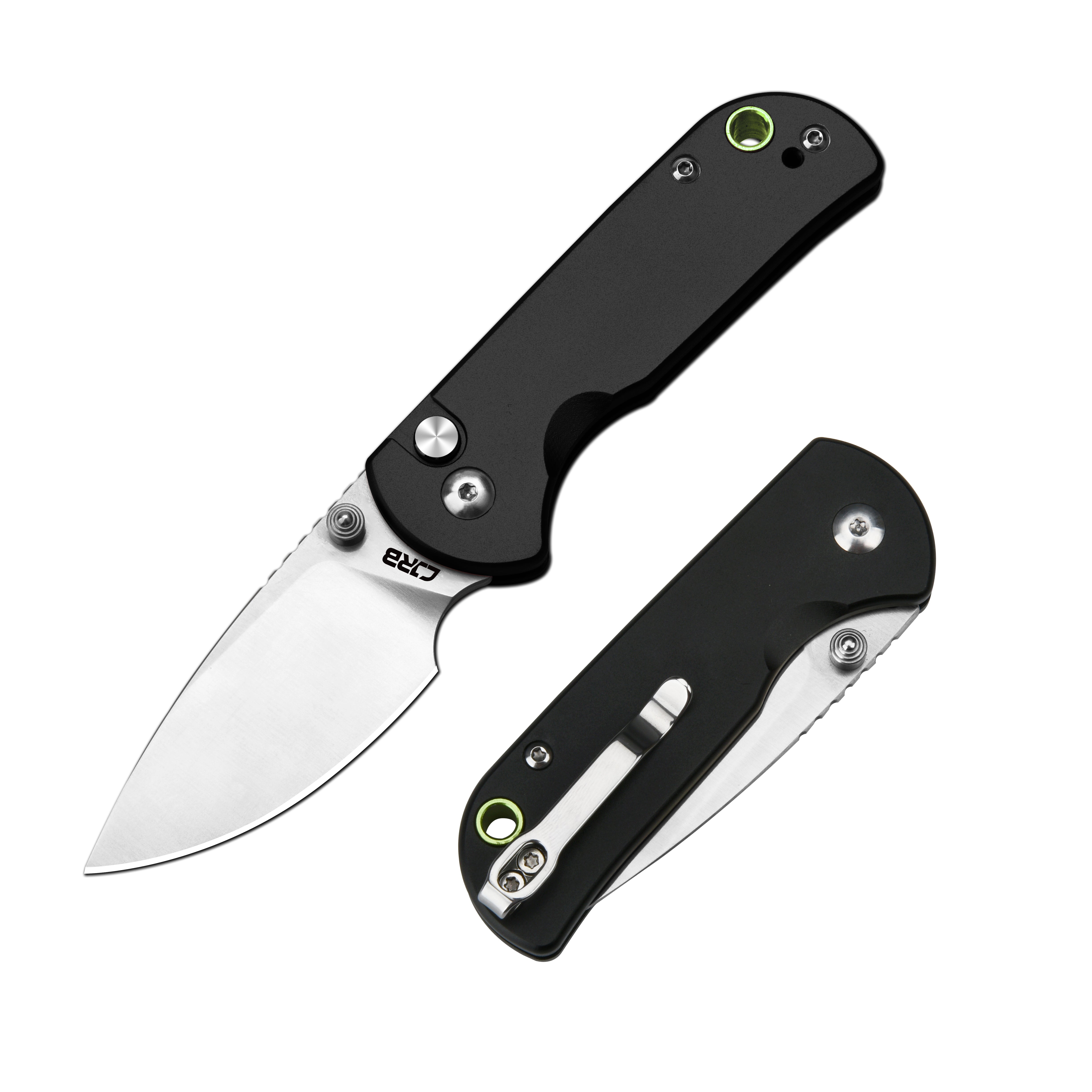 CJRB Mica J1934-BK folding knife with black steel handle