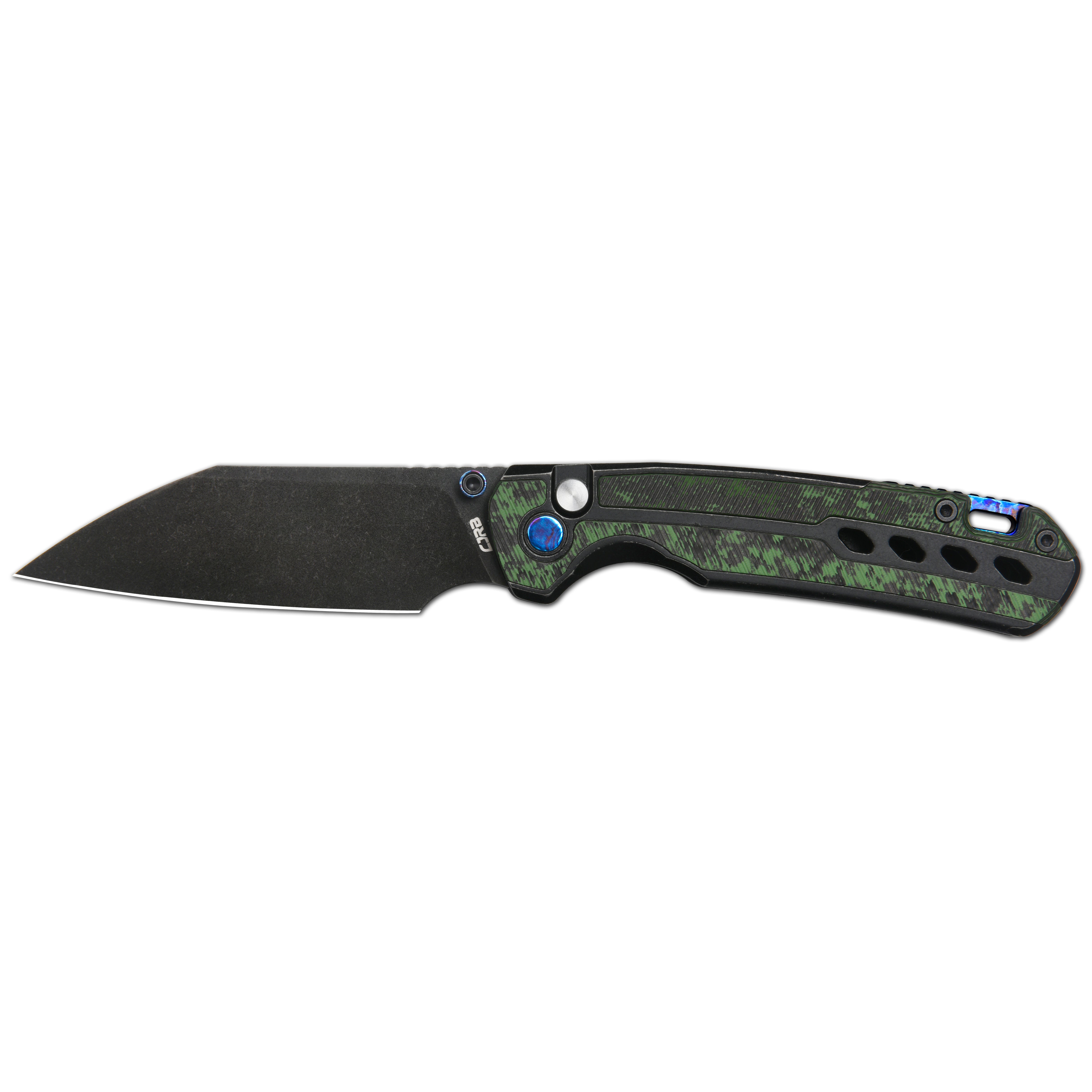 CJRB Interstellar Pyrite-Light J1945G S90V Blade Titanium and Fat Carbon Inlay Handle Folding Knives(Limited edition) - Black (J1945G-BJWCF)
