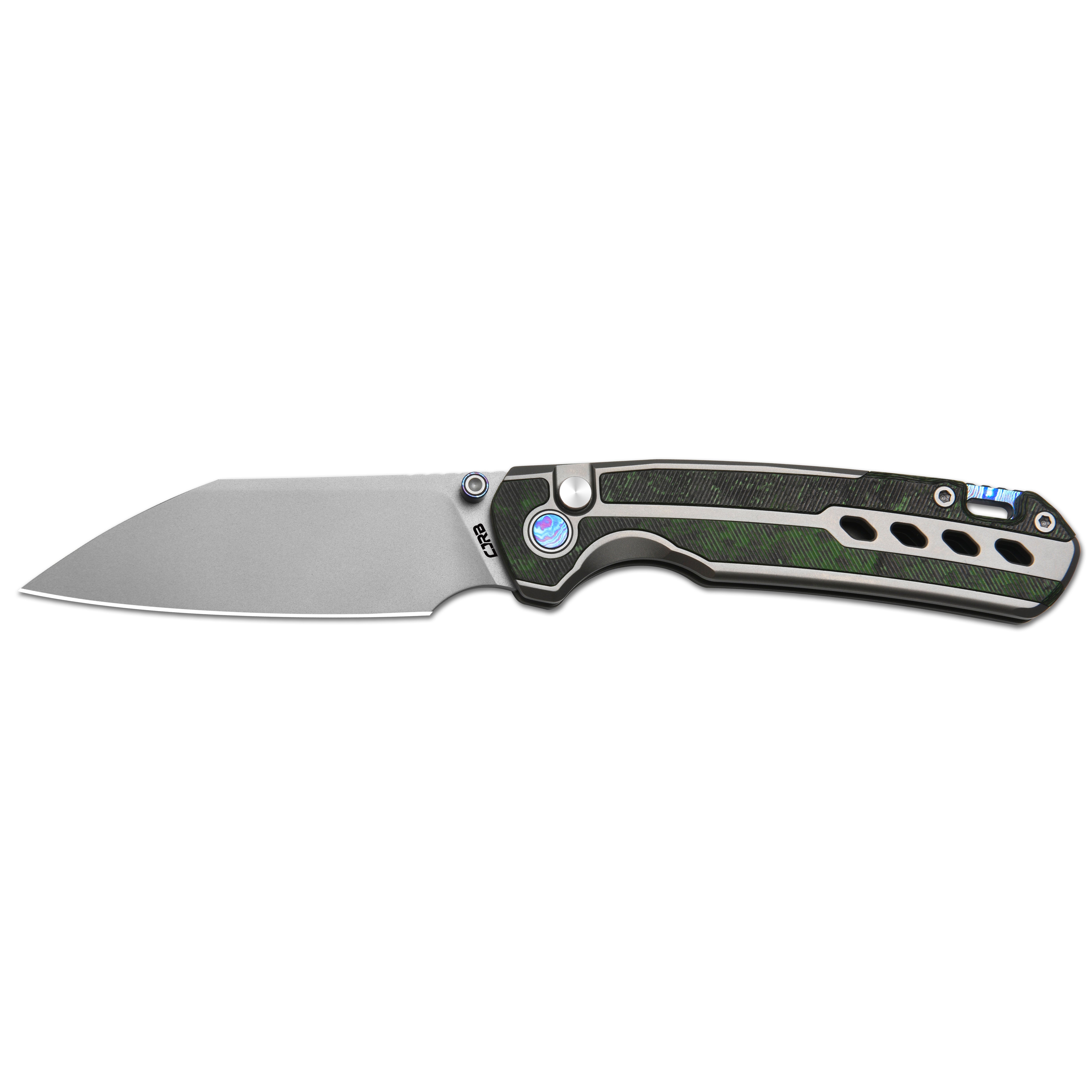 CJRB Interstellar Pyrite Light J1945G-JWCF folding knife side view