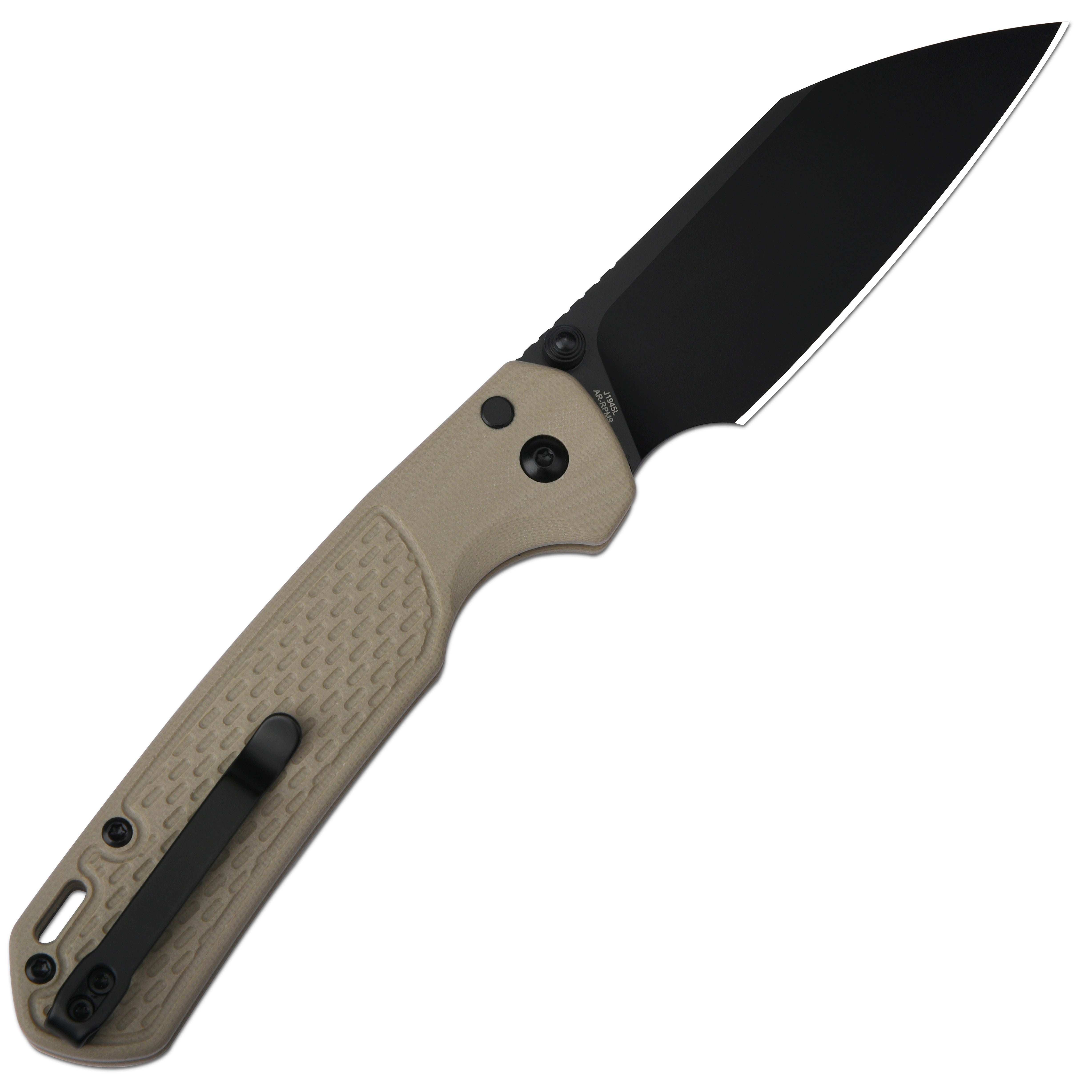 CJRB Large Pyrite Light J1945L-BDE folding knife side view