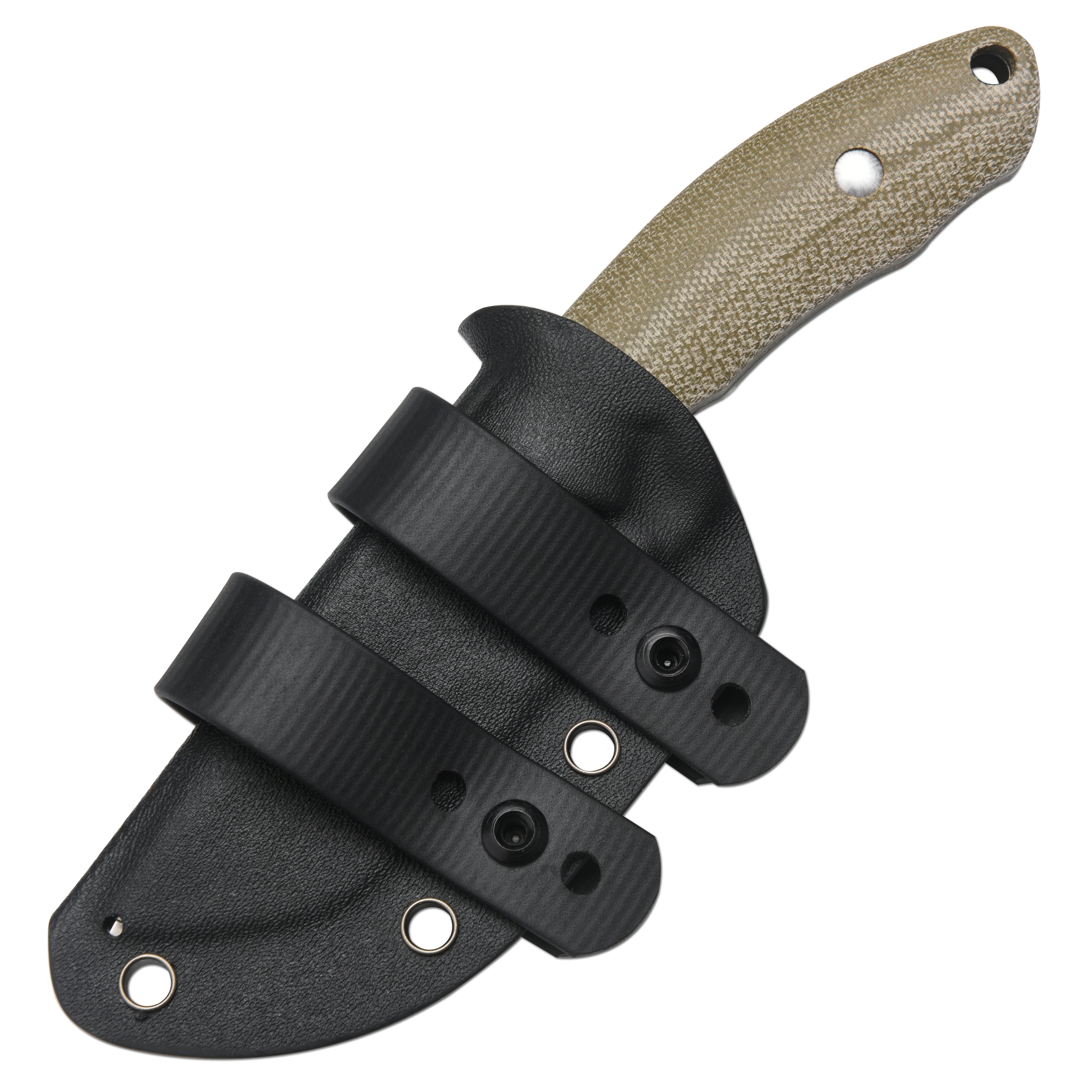 CJRB Mutt J1958-ODG fixed blade knife detail view