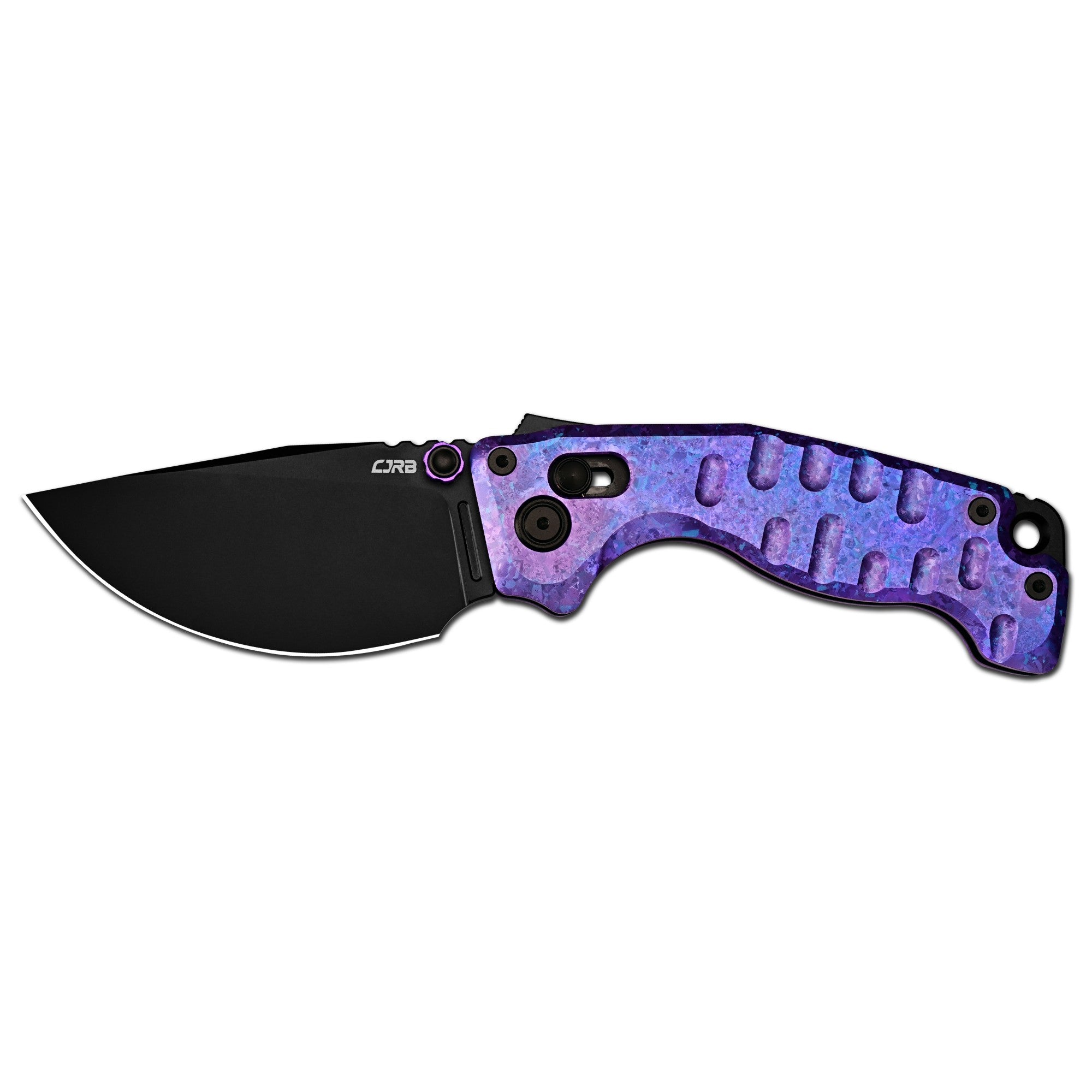 CJRB Doubletap Thumb Stud & Recoil Lock V2 Tatical Knife Crystal Titanium Handle(3.86'' CPM S35VN Steel Black PVD Coating Blade) J1970-CPU