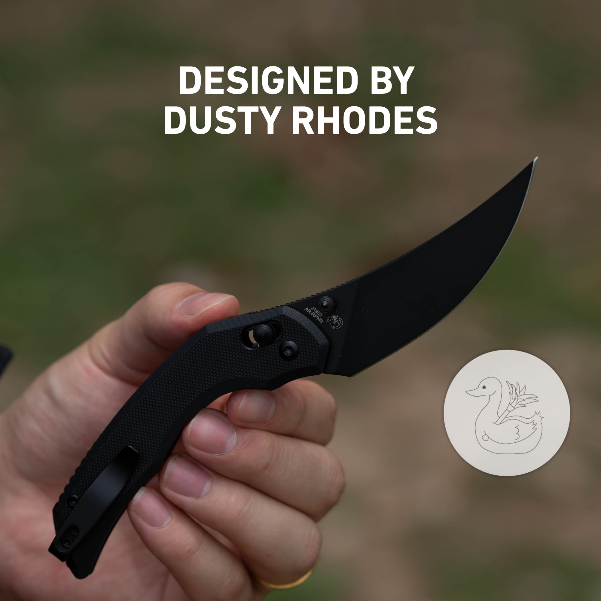 CJRB Nanner J1955 folding knife with black G10 handle