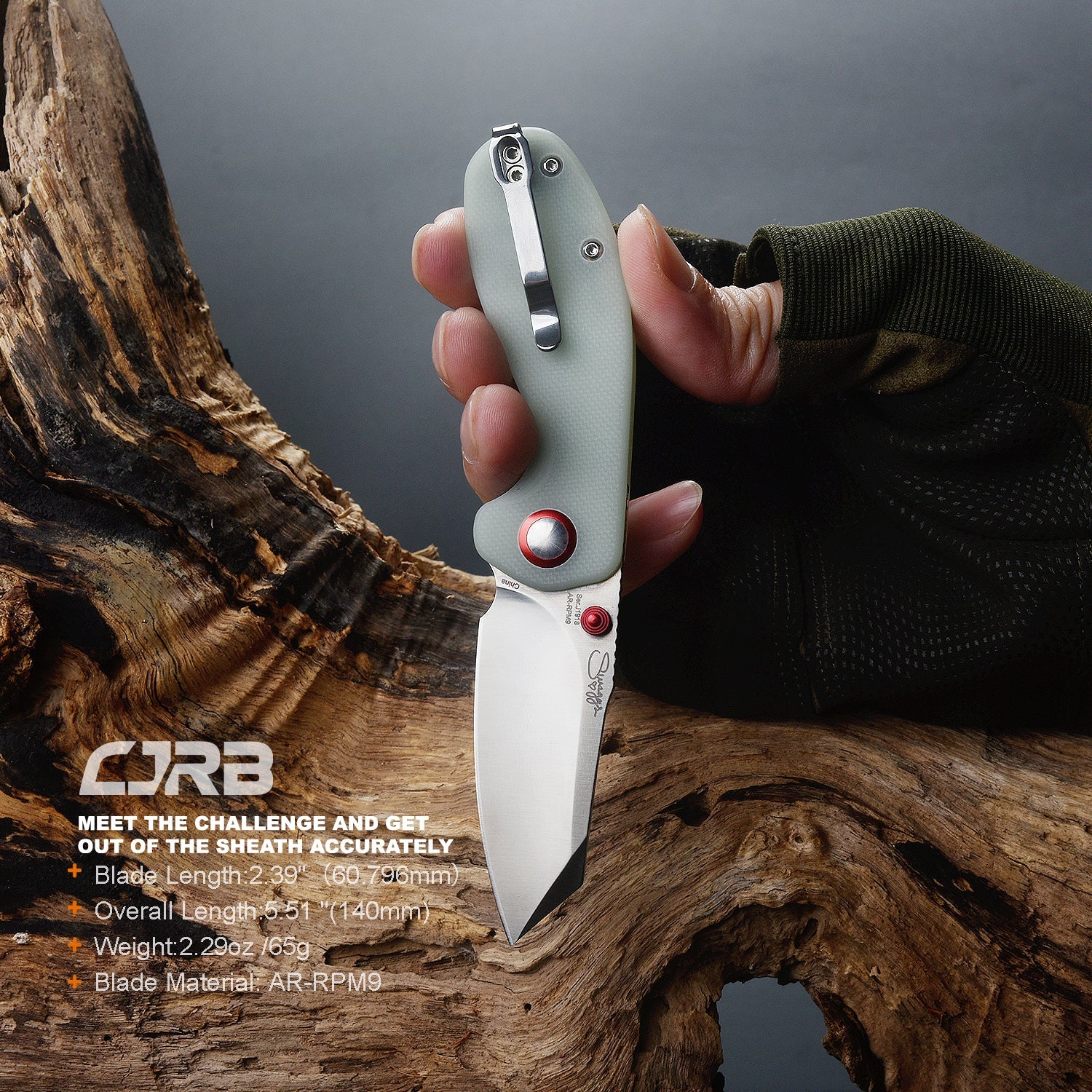 CJRB Maileah J1918-NTG knife detail
