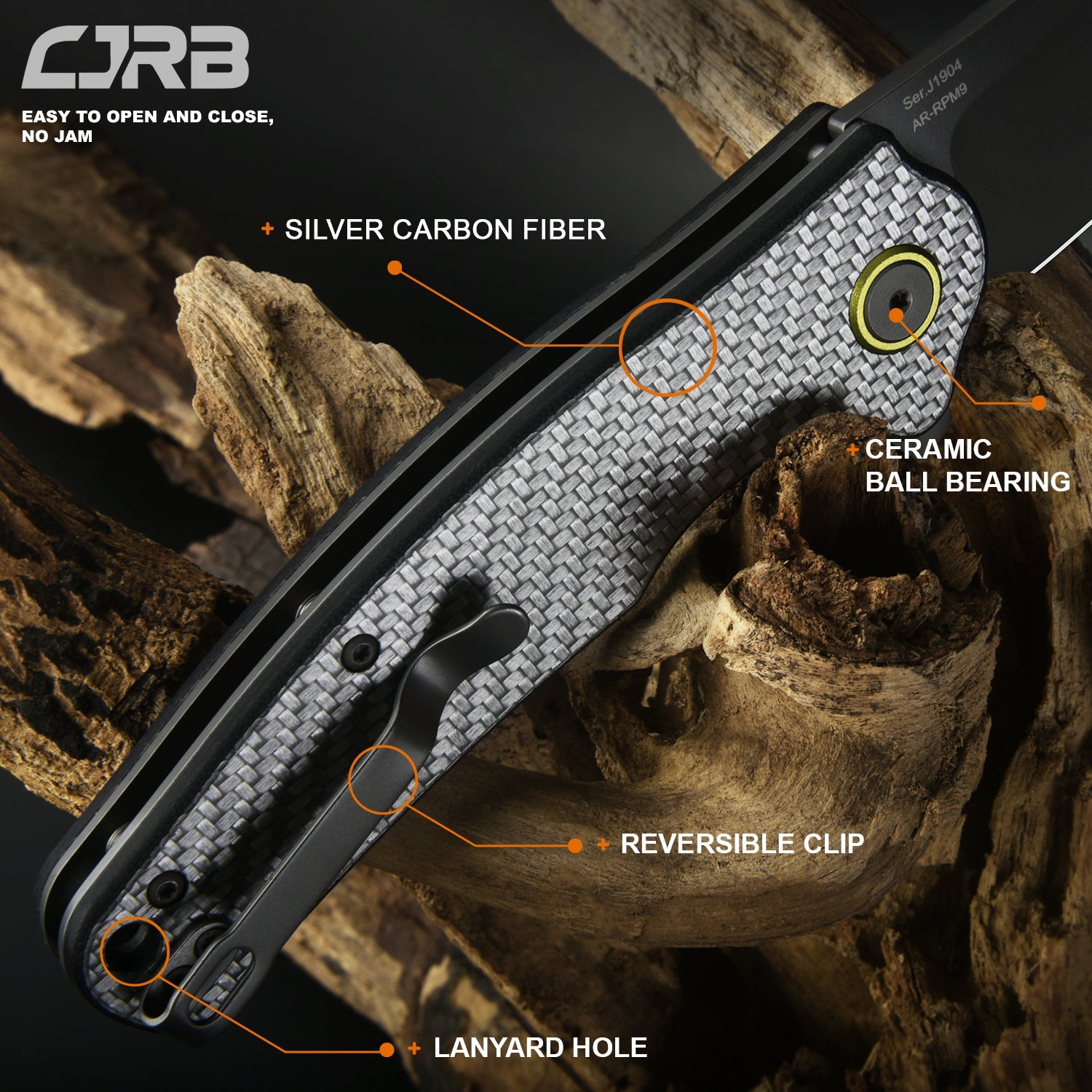 CJRB Crag J1904 folding knife side view
