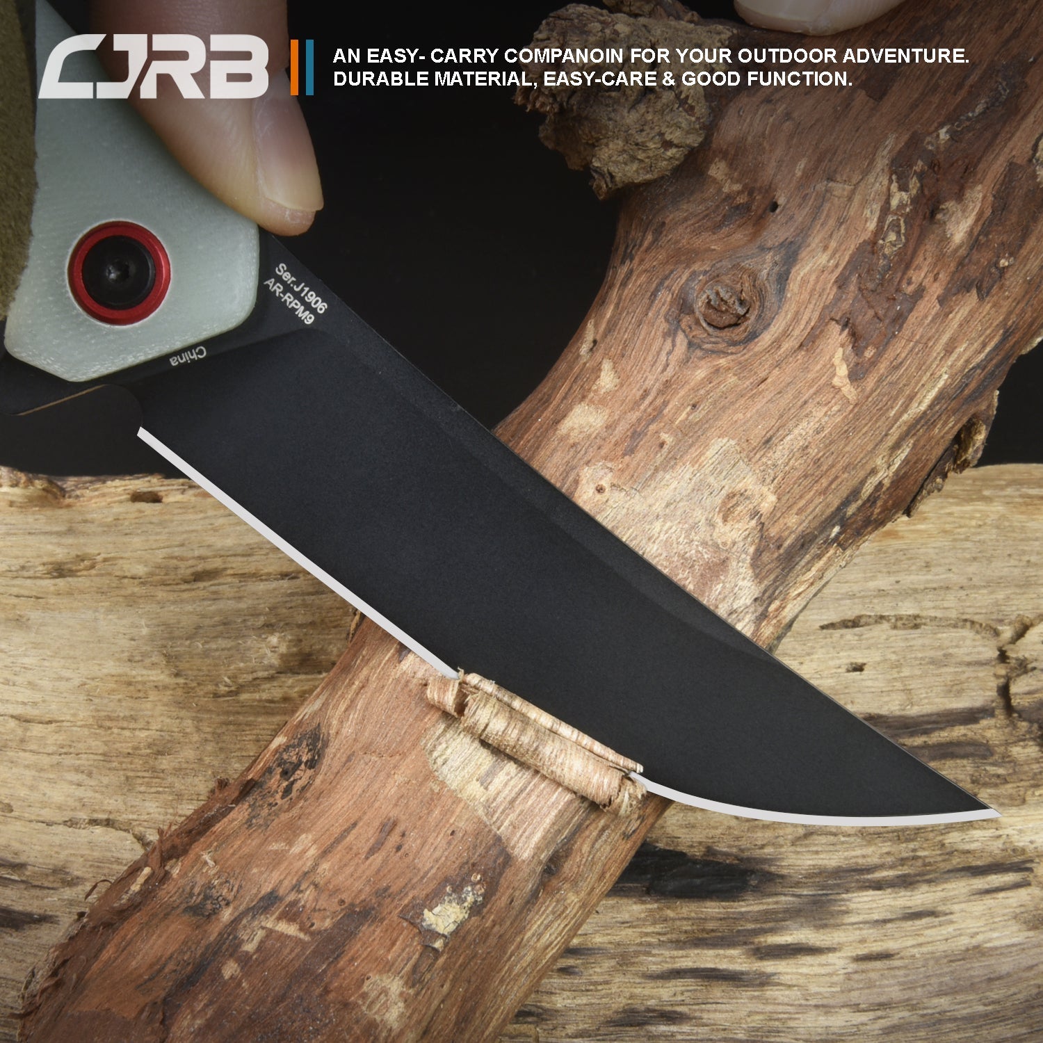 CJRB Gobi J1906 Natural Green handle close-up