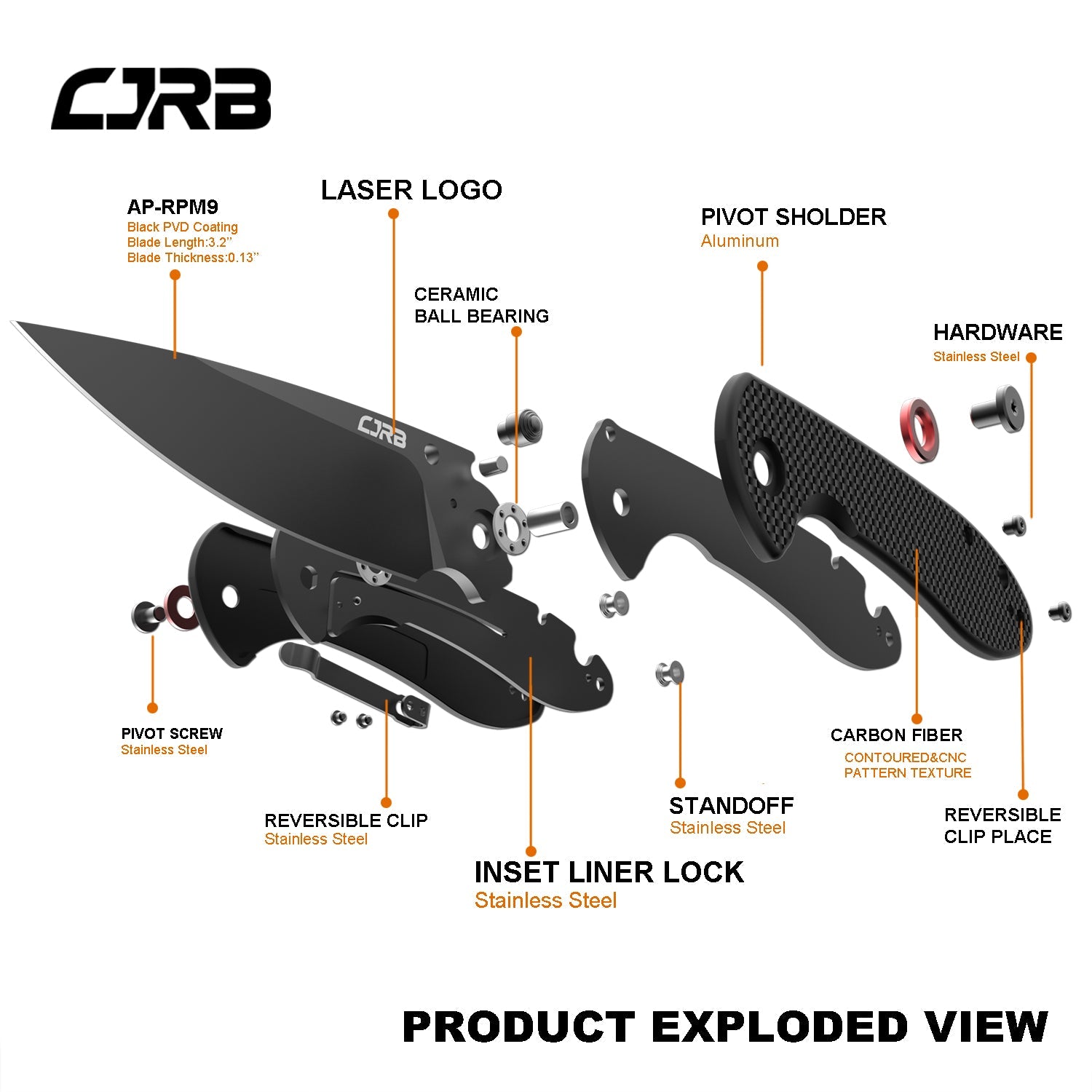 CJRB Feldspar J1912 carbon fiber handle folding knife