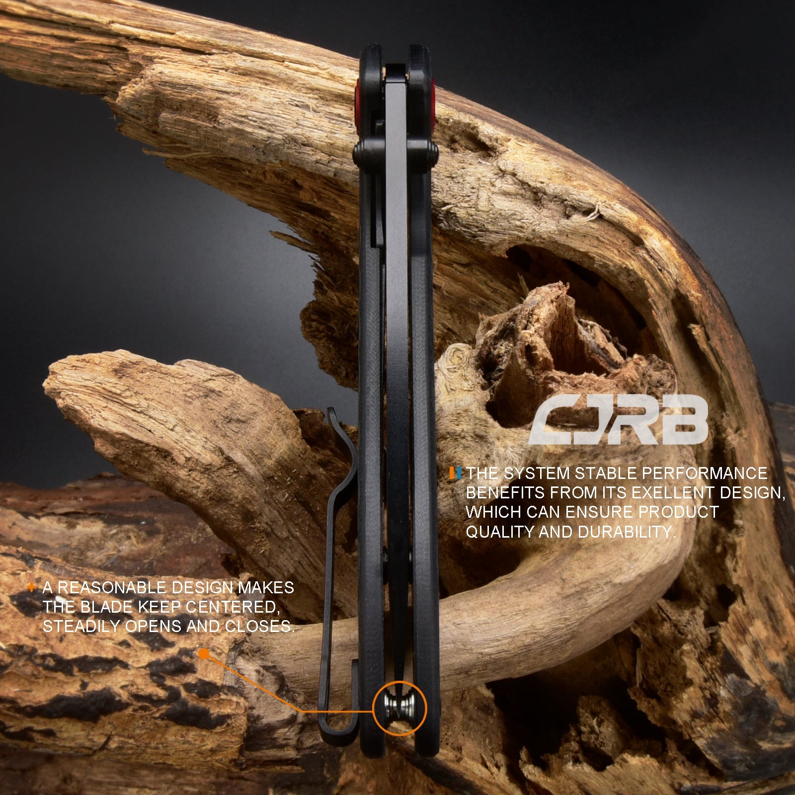 CJRB Feldspar J1912 carbon fiber handle detail