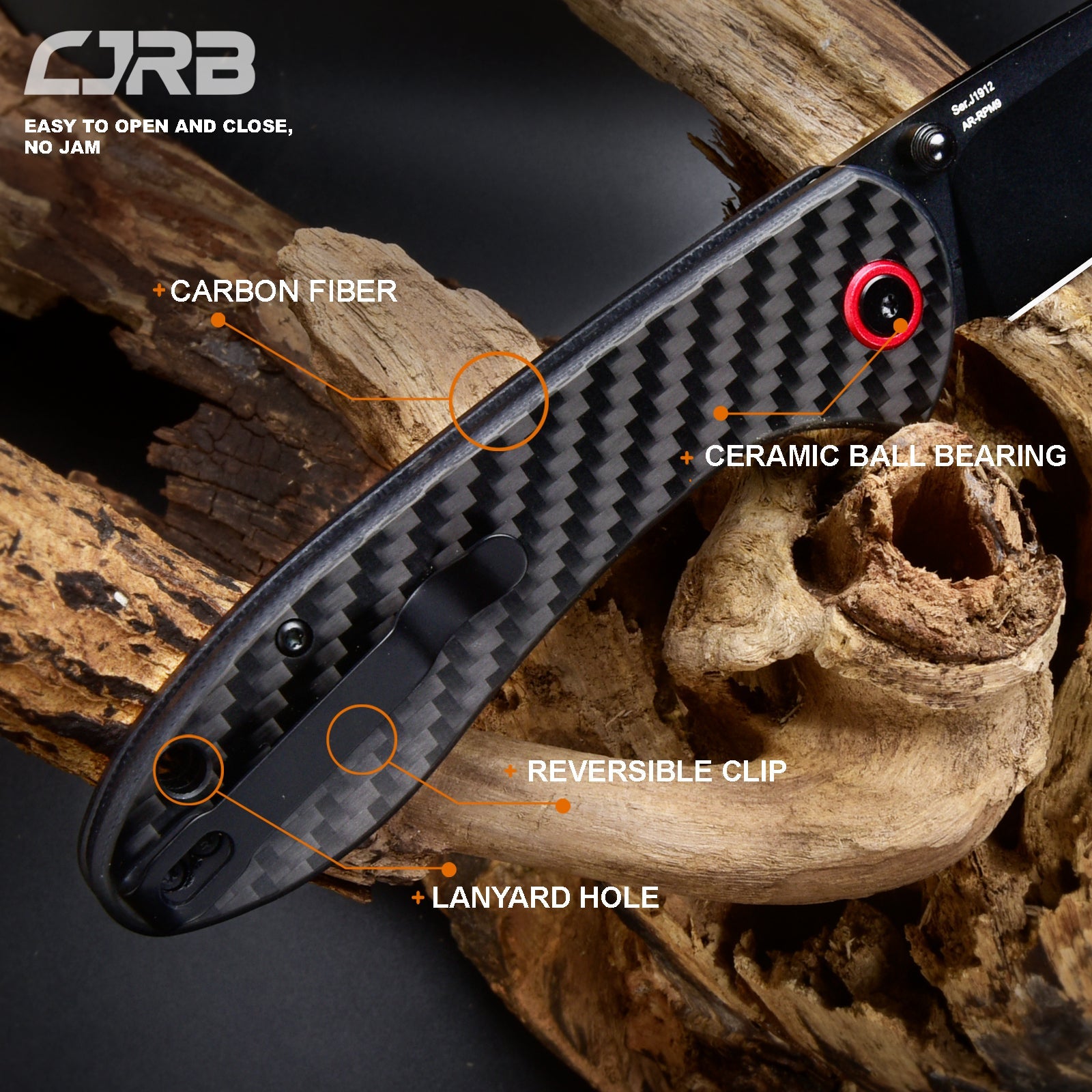 CJRB Feldspar J1912 knife detail