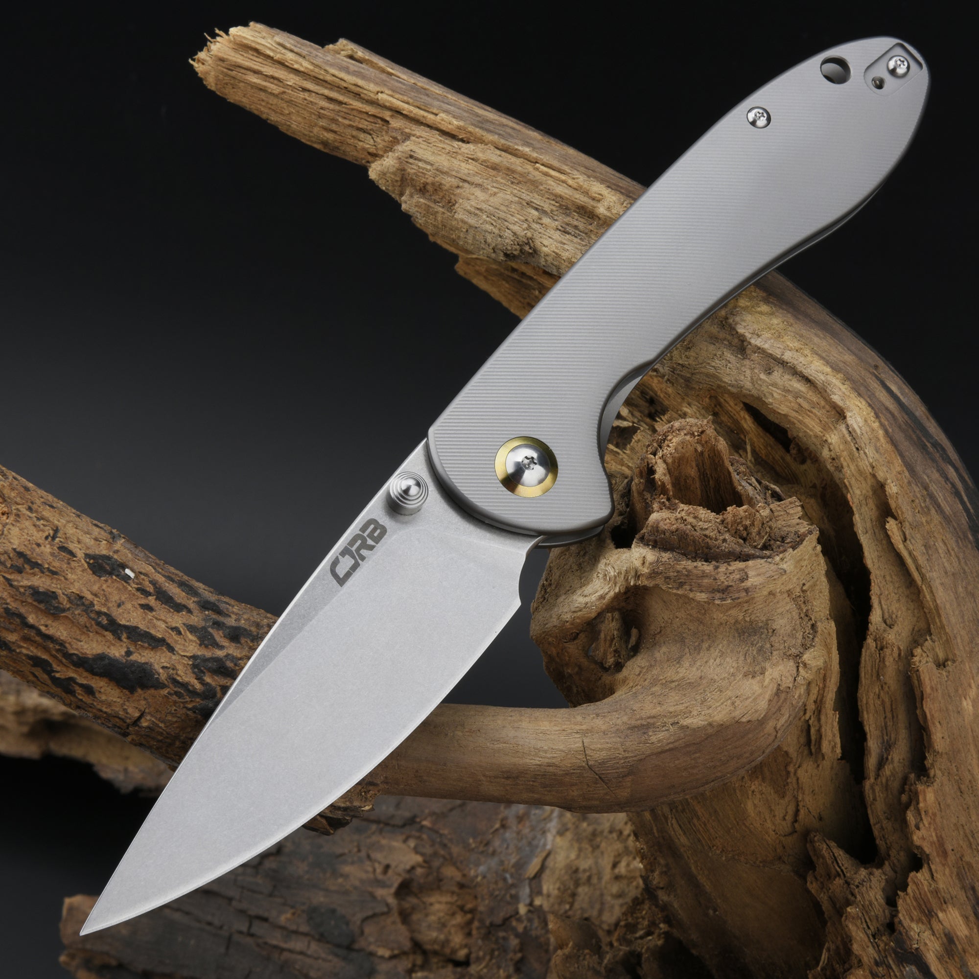 CJRB Feldspar J1912TI-GY titanium handle folding knife