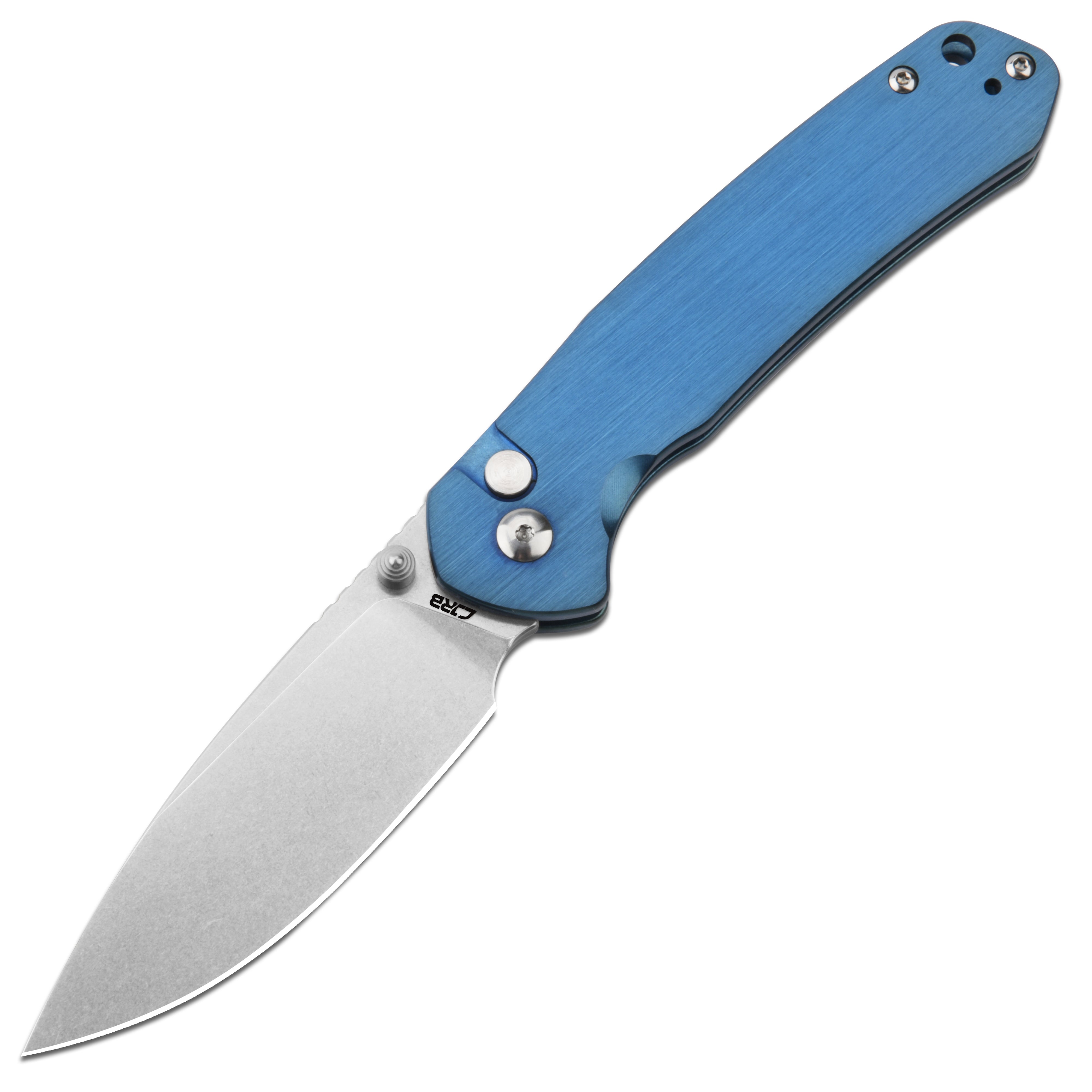 CJRB Pyrite J1925 Blue pocket knife detail