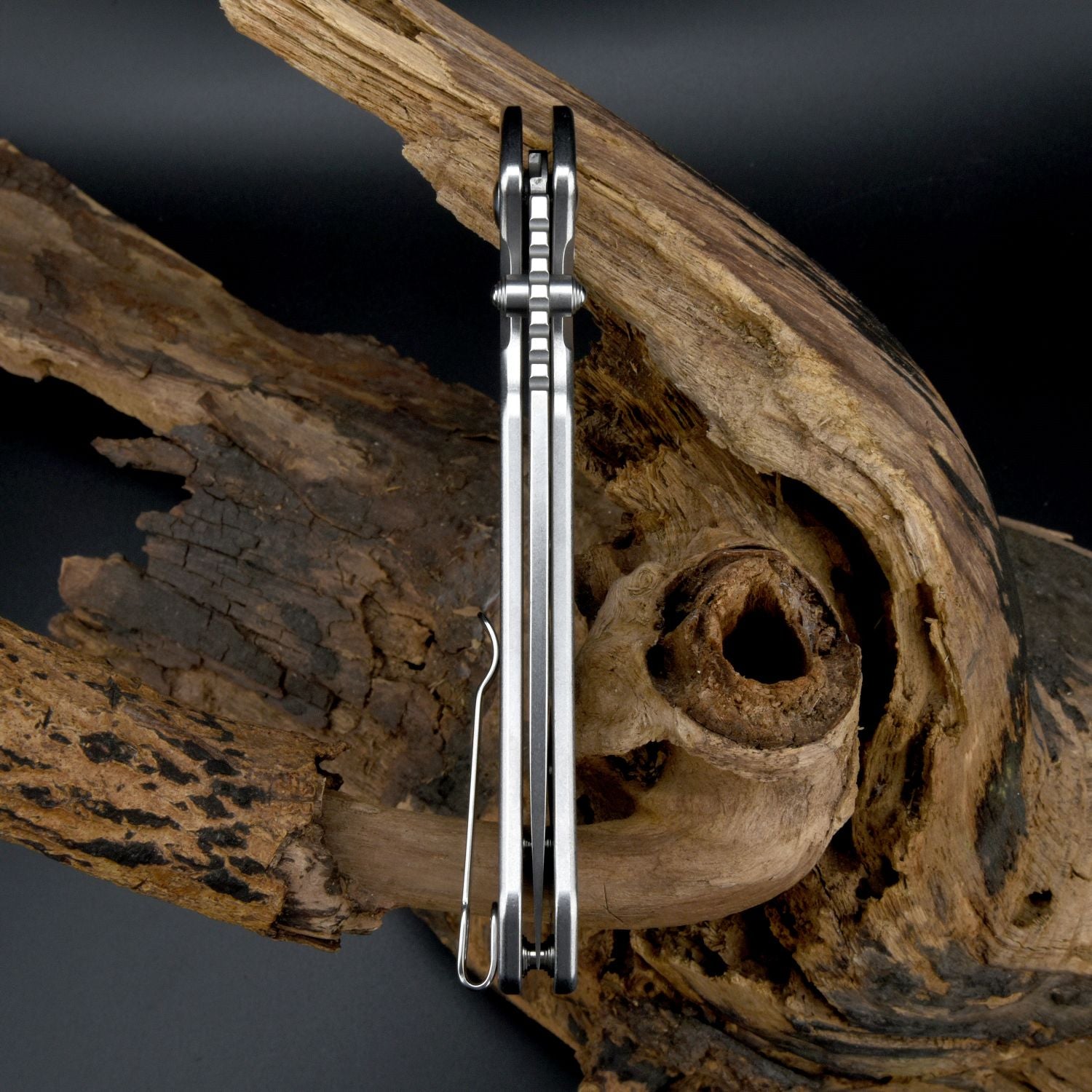 CJRB Large Pyrite J1925L folding knife side view