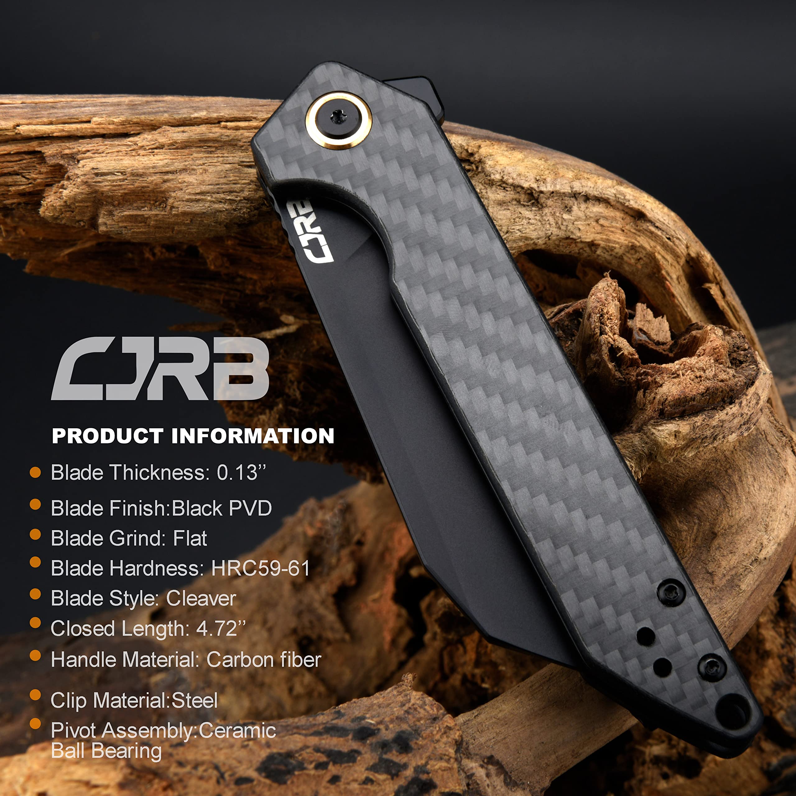 CJRB Rampart J1907 carbon fiber handle folding knife