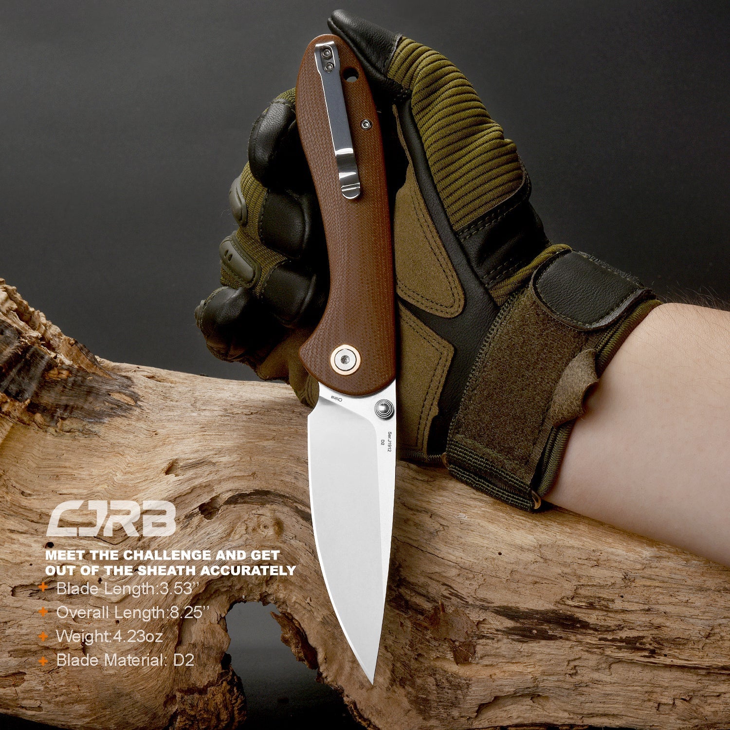 CJRB Feldspar J1912S-BNC folding knife side view