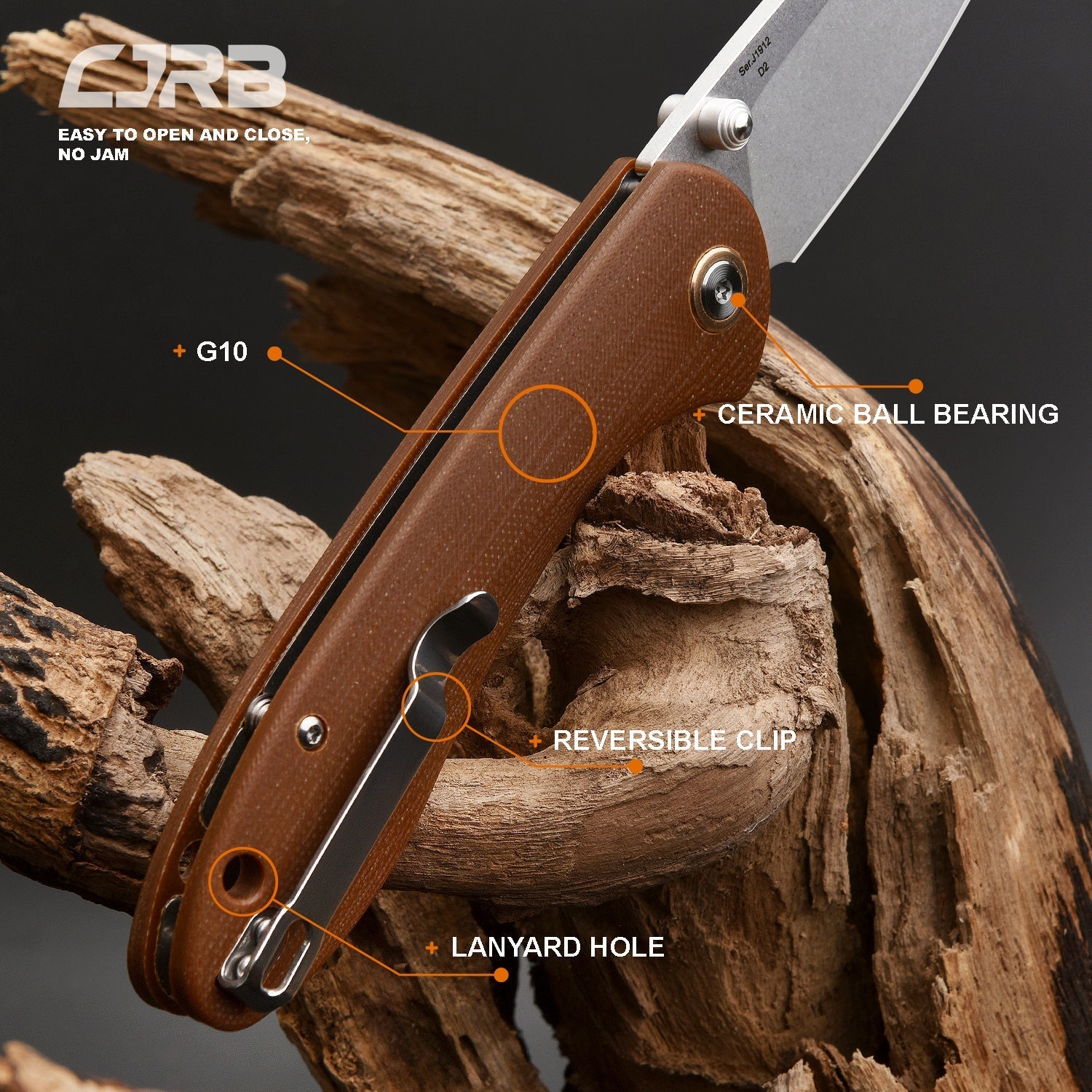 CJRB Feldspar J1912-BNC handle close-up