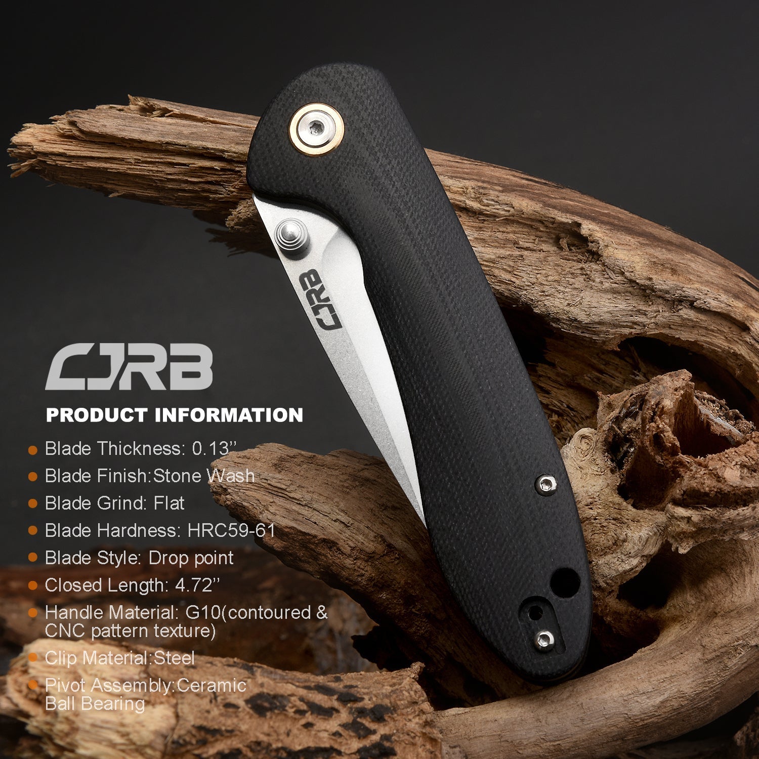 CJRB Feldspar J1912-BKC folding knife product image