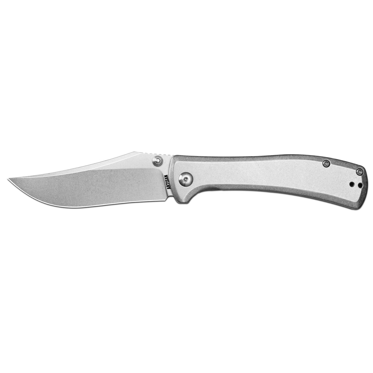 Artisan Cutlery Santee Thumb Stud & Frame Lock Folding Knife Steel Handle (3.54'' N690 Steel Stone Wash Blade) 1888P-ST
