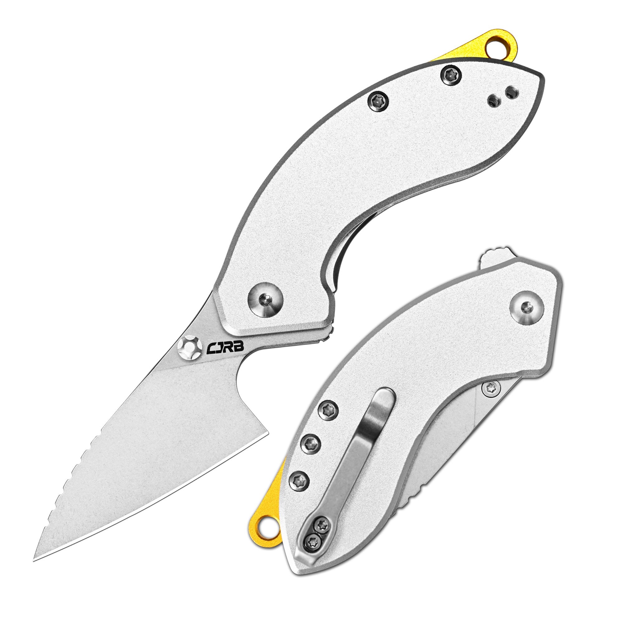CJRB Spud J1971-GY folding knife with gray aluminum handle