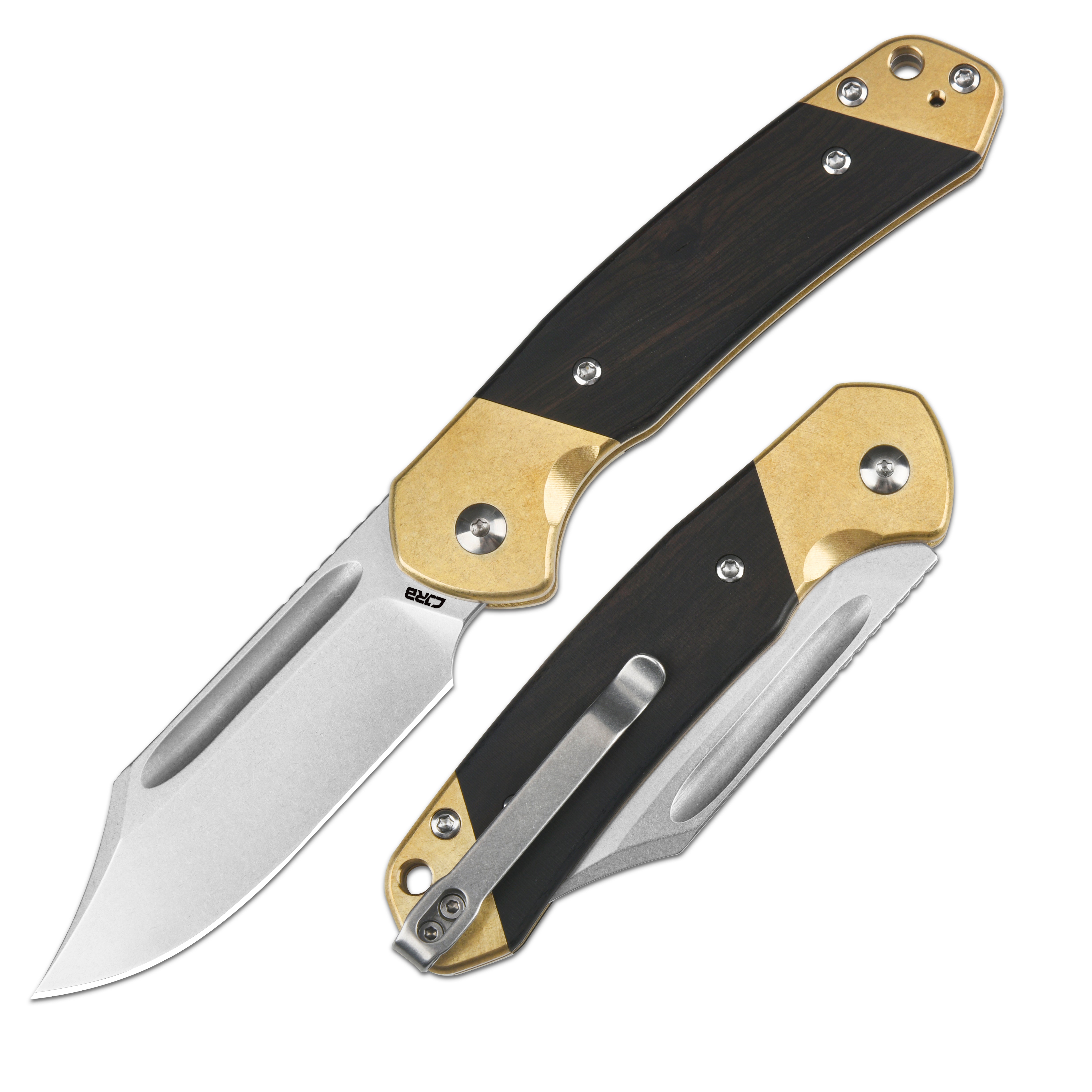 CJRB Bowie Pyrite J1942SJ handle close-up