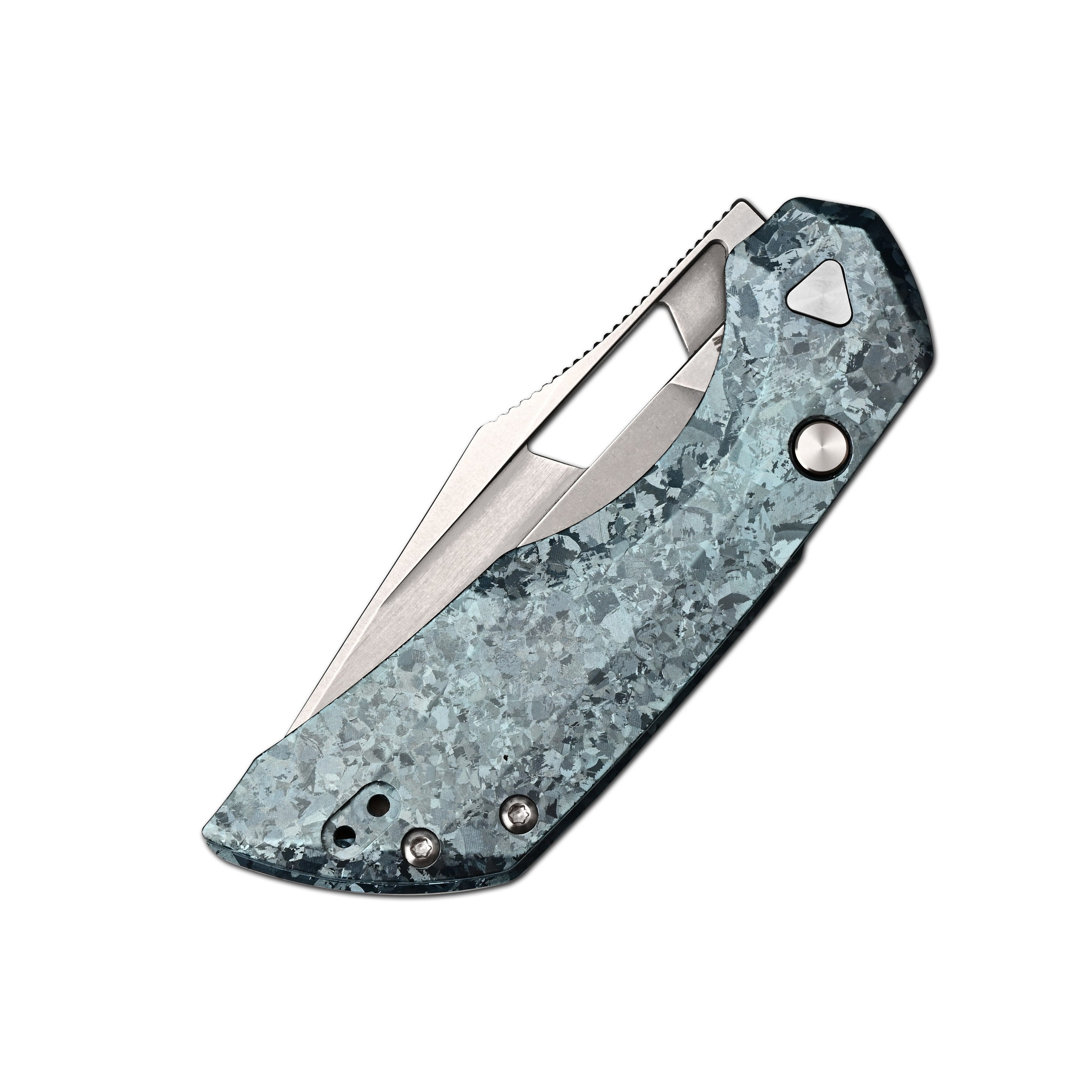 Artisan Cutlery Mousebird Thumb Hole Top Liner Lock EDC Knife Crystal Titanium Handle Crystal Titanium Clip(3'' CPM S35VN Stone Wash Blade ) 1889G-CBU
