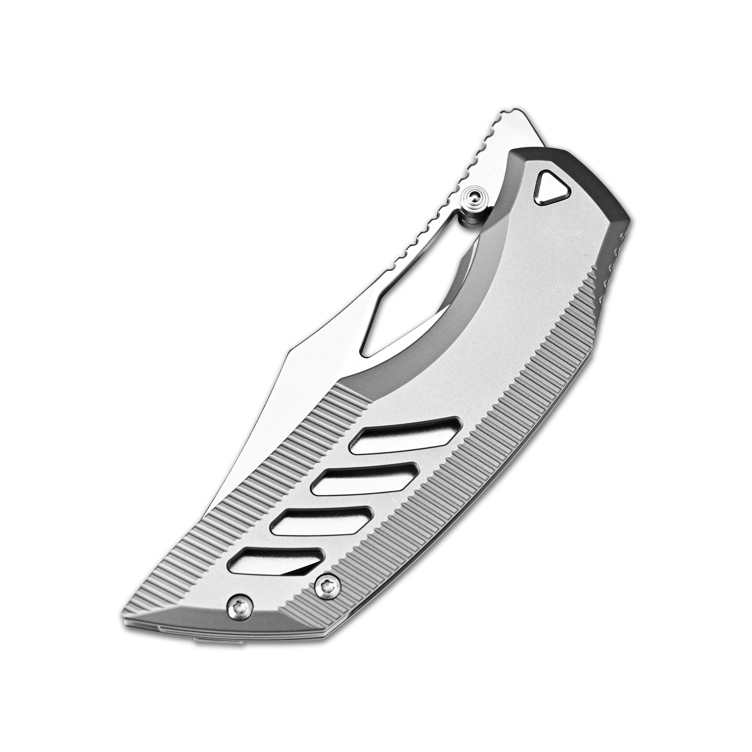Artisan Cutlery Dark Wing Thumb Hole & Front Flipper Frame Lock EDC Knife Titanium Handle(3.63'' S35VN Stone Wash Blade ) 1887G-GY