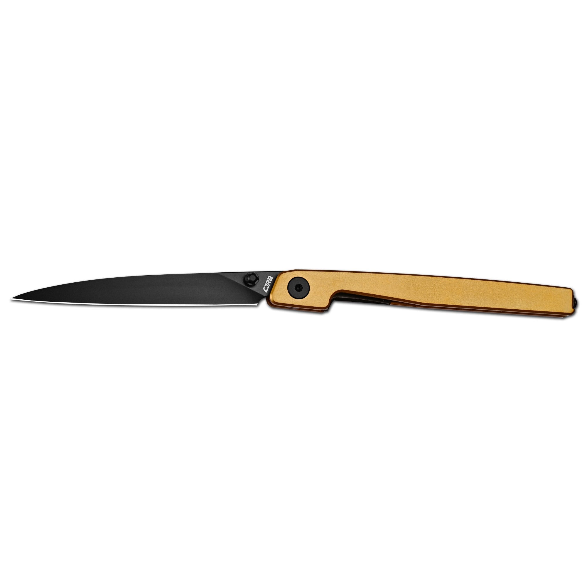 CJRB Lanky Thumb Stud & Front Flipper Liner Lock EDC Knife Titanium Handle Steel Clip(3.58'' CPM S90V Black PVD Coating Blade) J1965G-GL