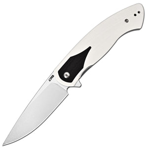 CJRB Rodayo J1972-WBK white G10 folding knife with stonewashed AR-RPM9 blade