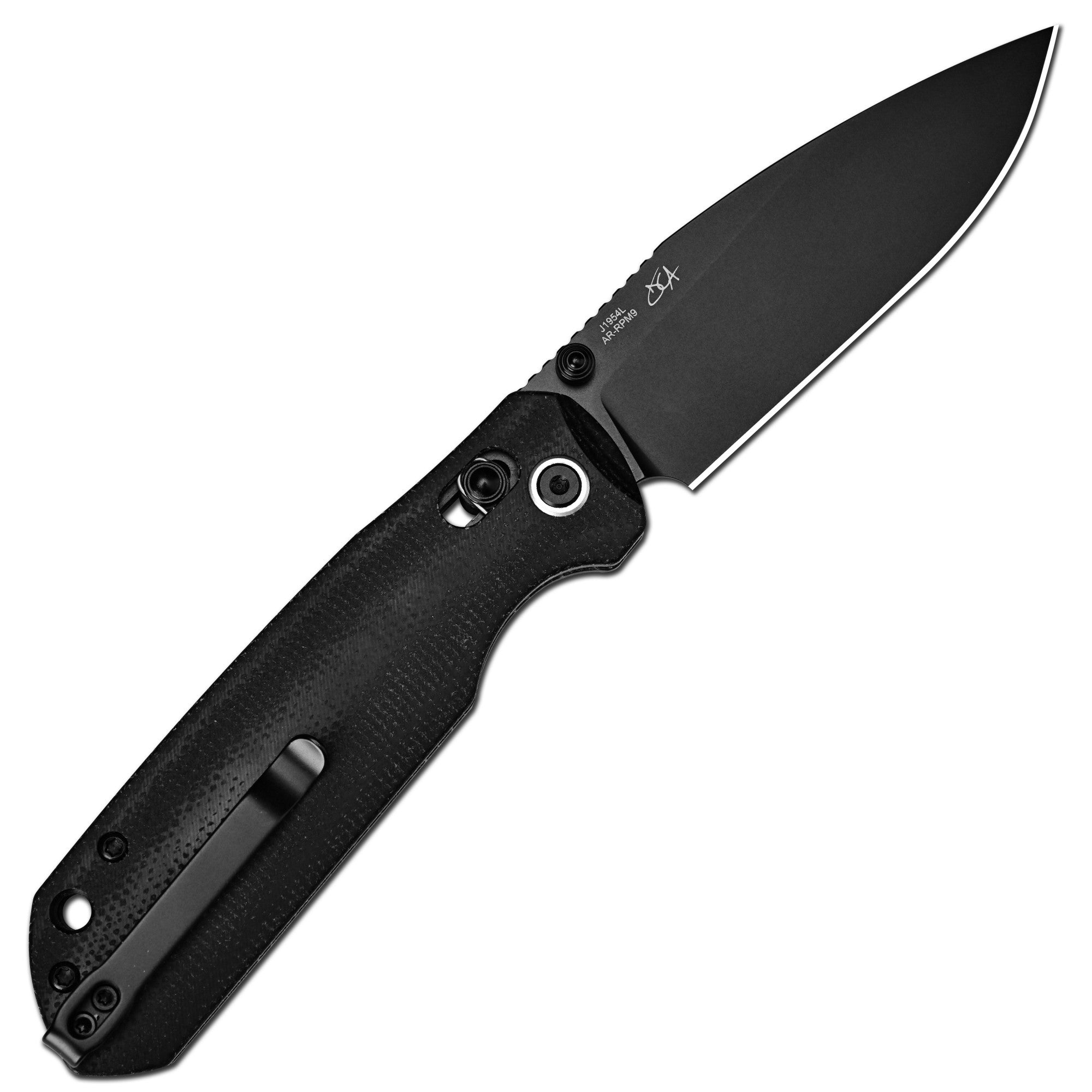 CJRB Mega Maximal J1954L-BBK folding knife detail view