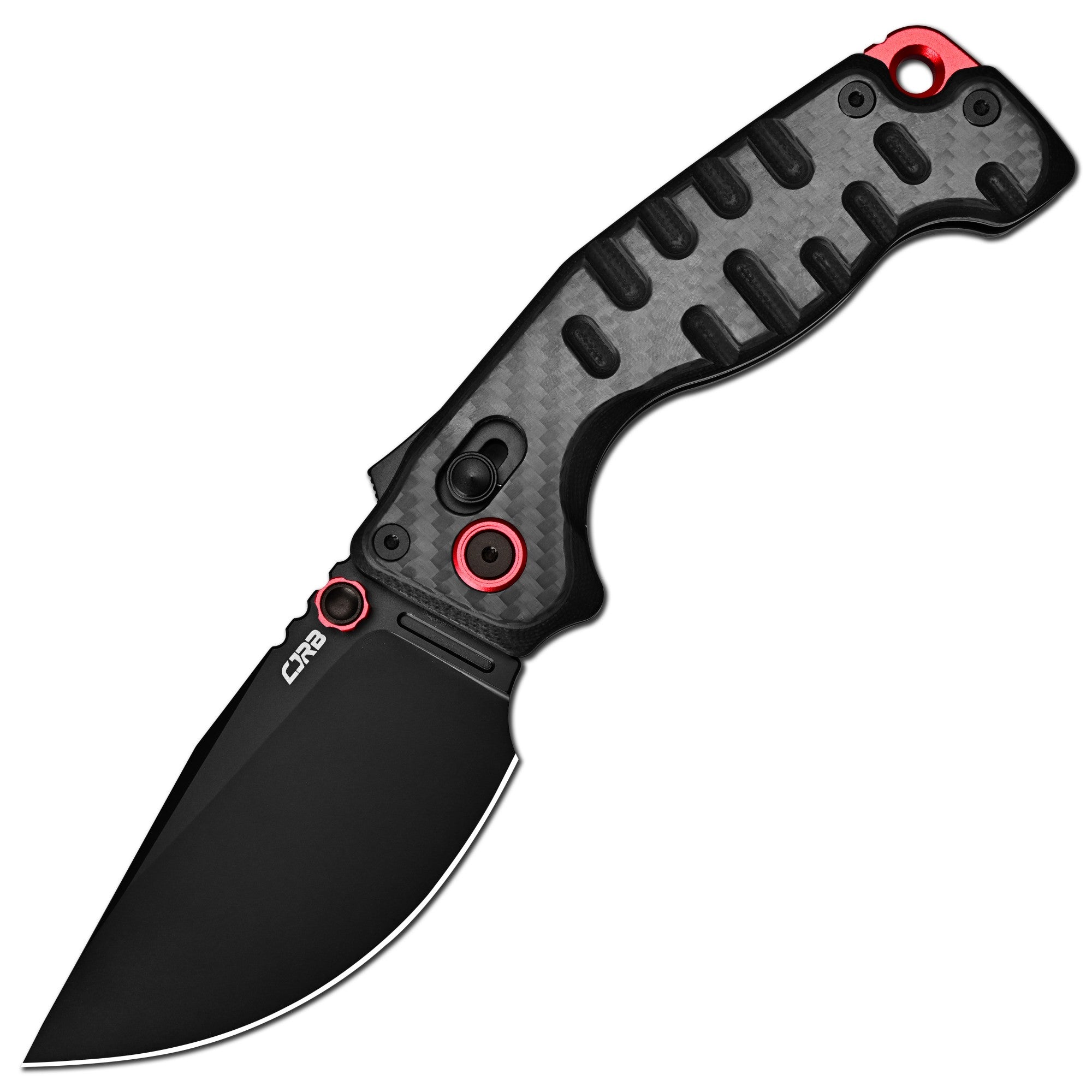 CJRB Doubletap J1970-BCF folding knife with 3.86-inch D2 black PVD blade