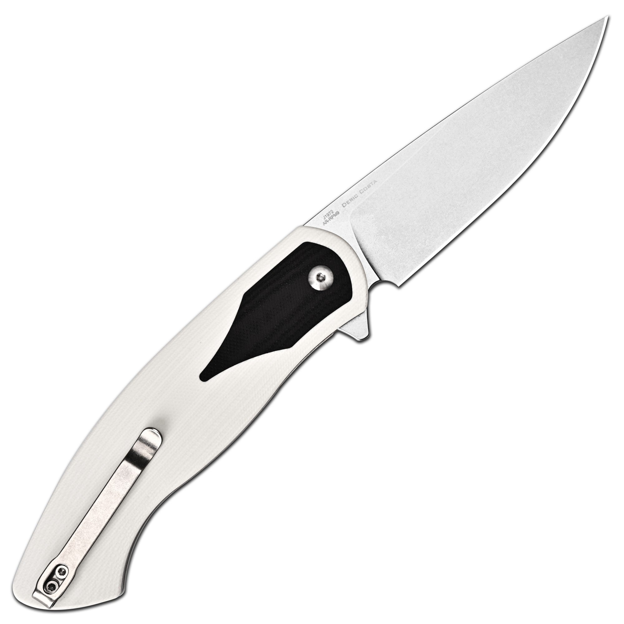 CJRB Rodayo J1972-WBK pocket clip side view