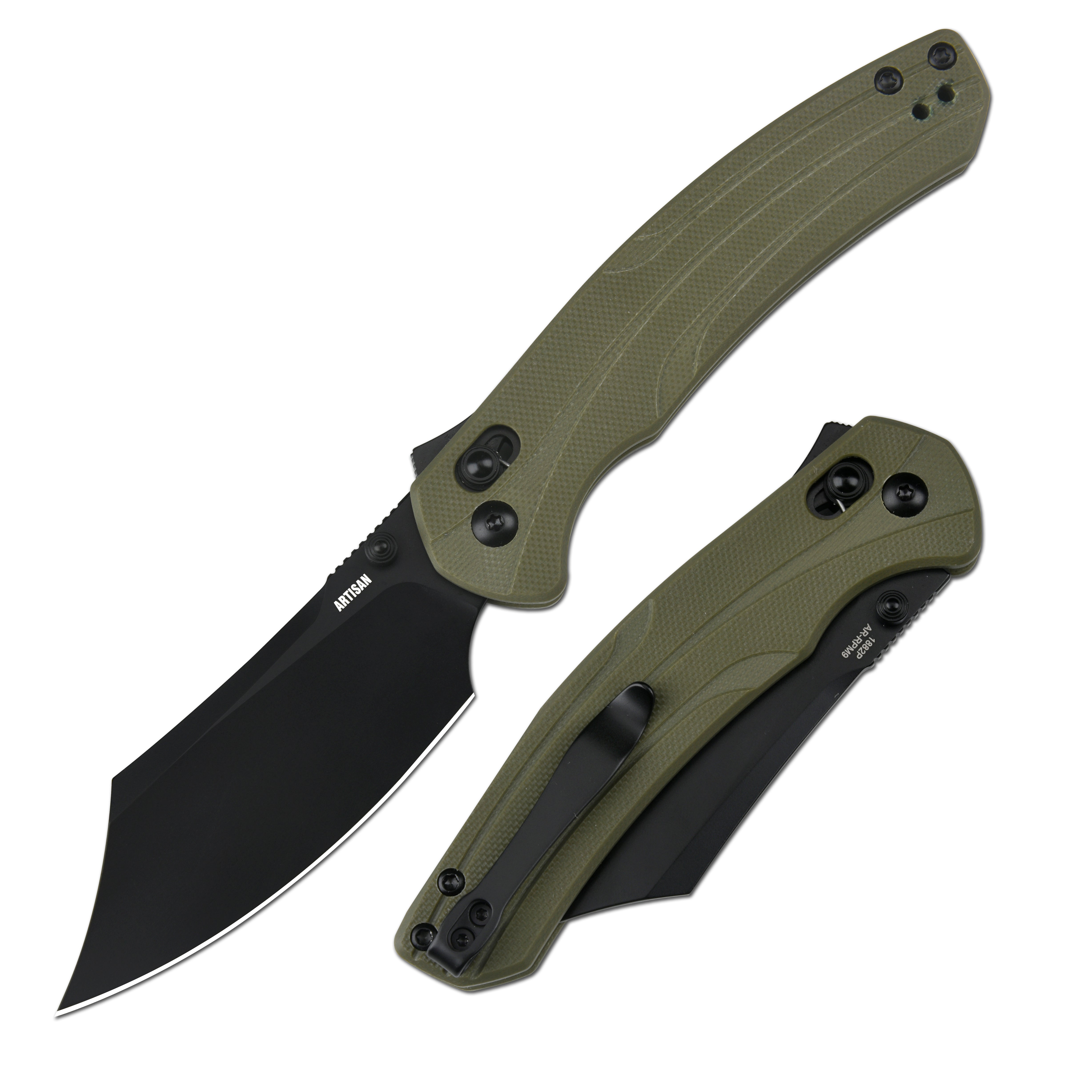 Artisan Cutlery Simoon 1882P folding knife with black G10 handle