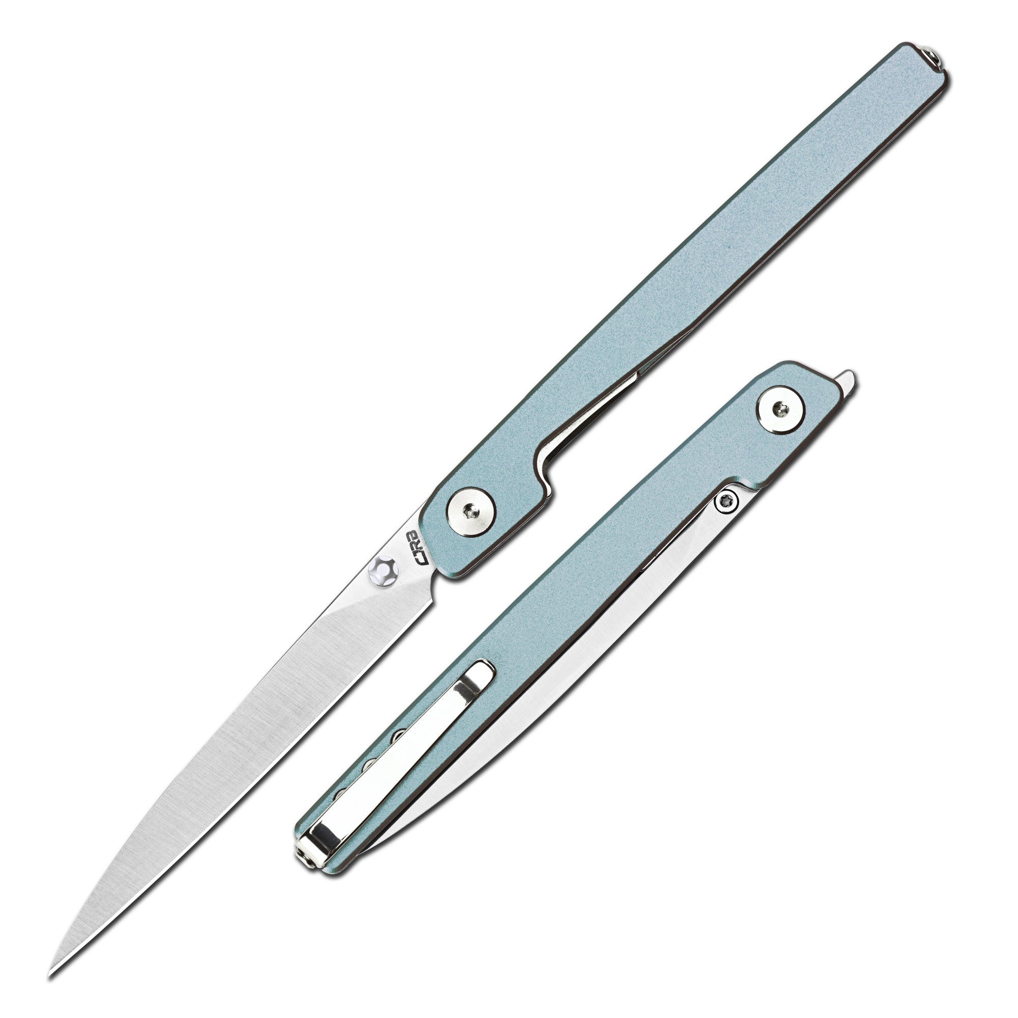 CJRB Lanky J1965-PBU folding knife with blue aluminum handle