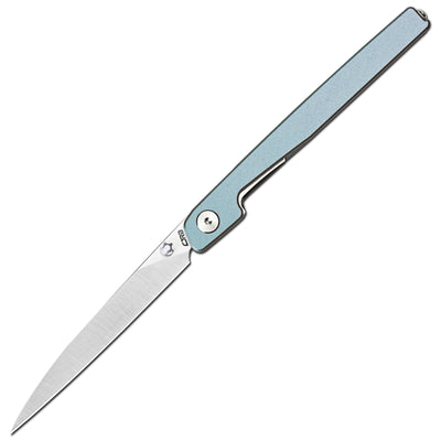 CJRB Lanky J1965-PBU folding knife with 3.58-inch Sandvik 14C28N sand polish blade
