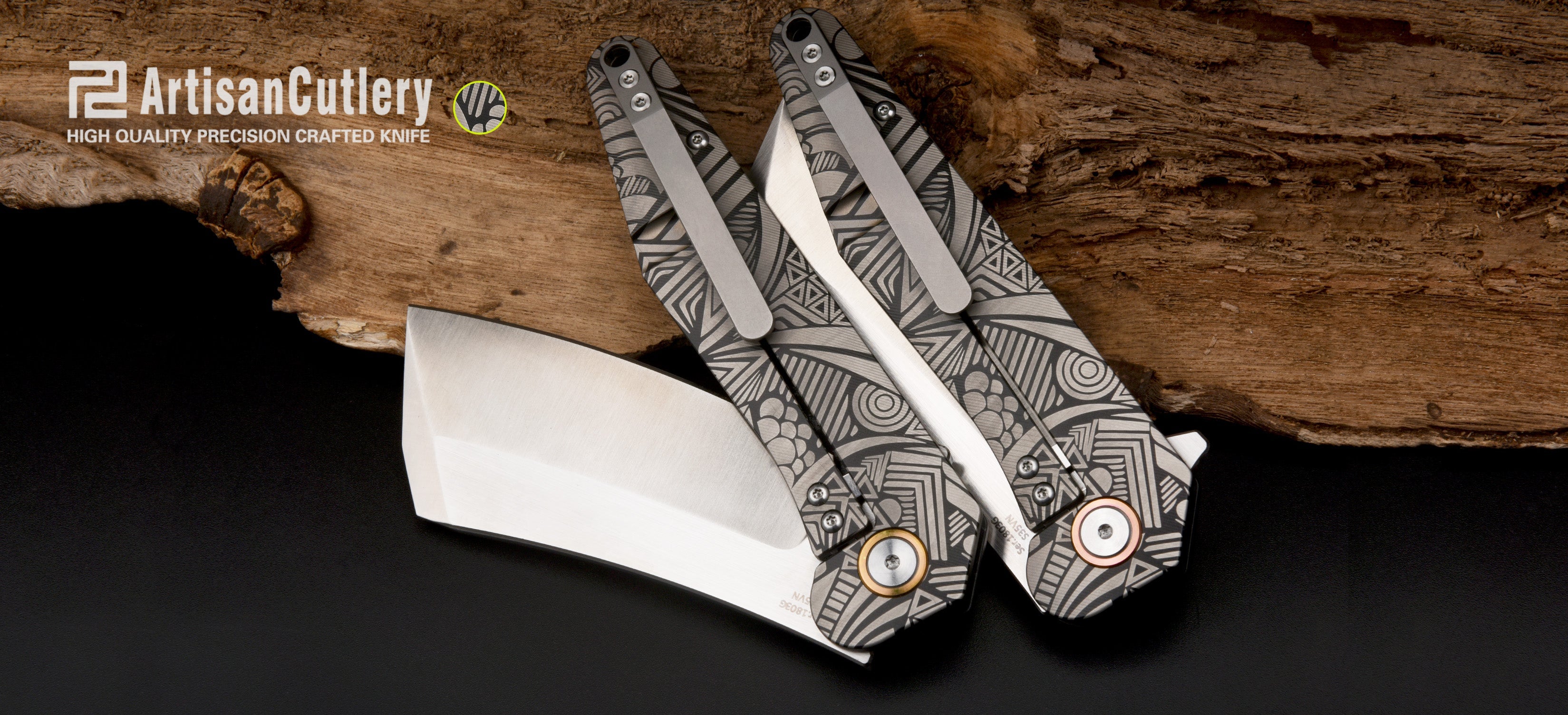 Artisan Cutlery Osprey 1803G folding knife with titanium handle