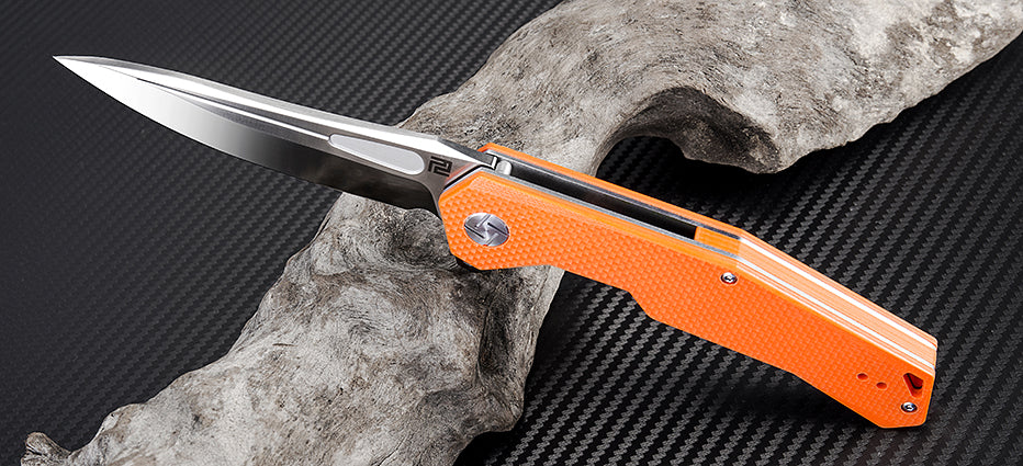 Zumwalt(ATZ-1808P)G10 Flat Orange folding knife with G10 handle