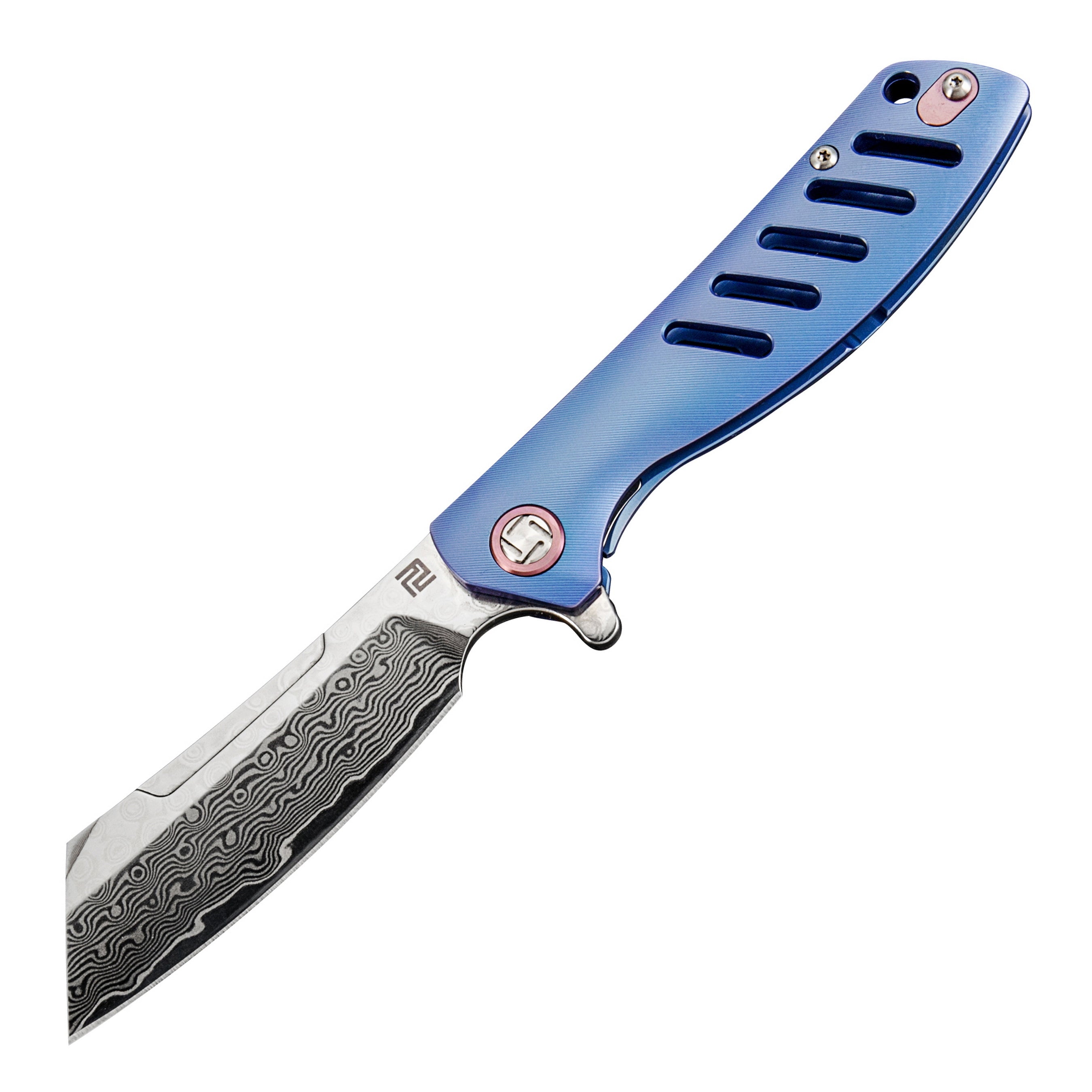 Artisan Cutlery Tomahawk 1815GD folding knife with Damascus blade