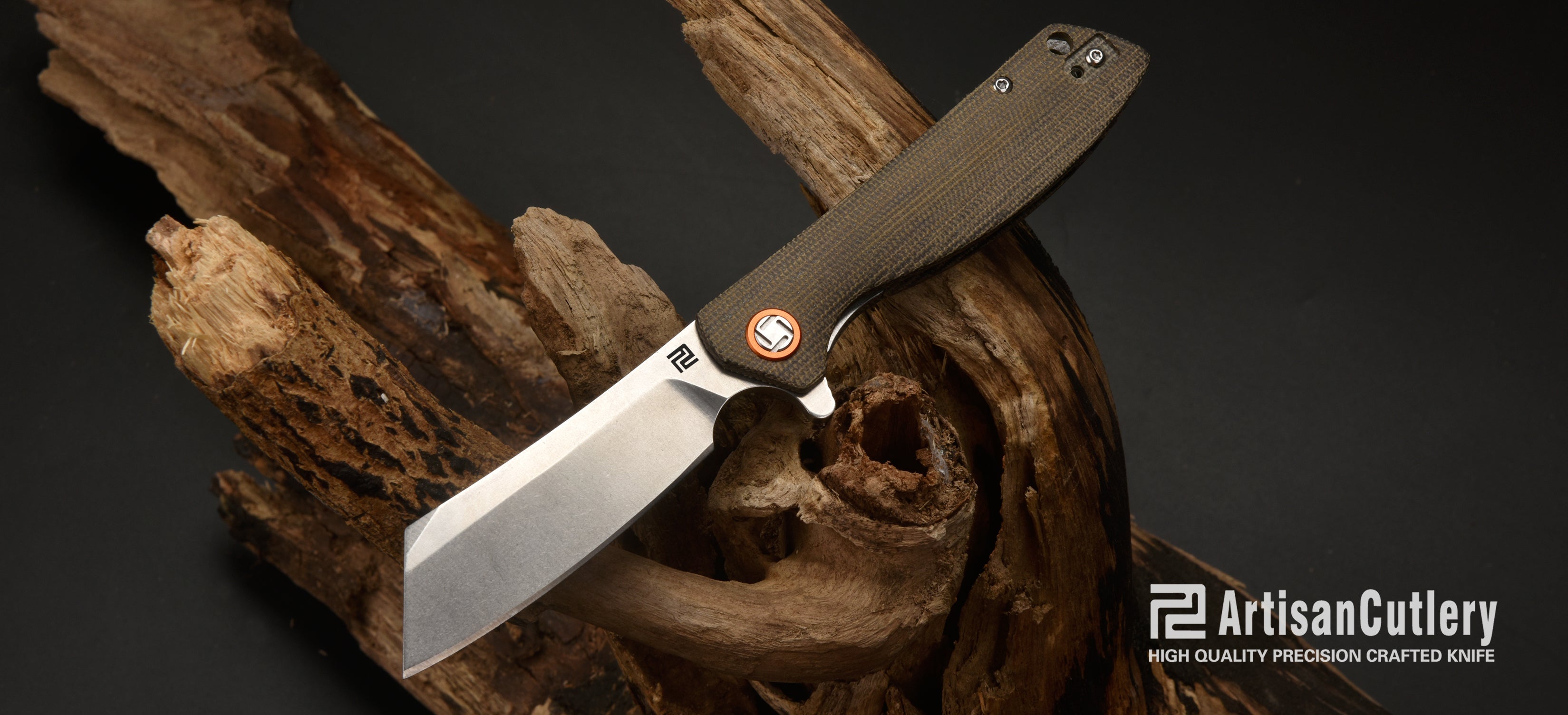 Artisan Cutlery Tomahawk 1815PS folding knife with Micarta handle