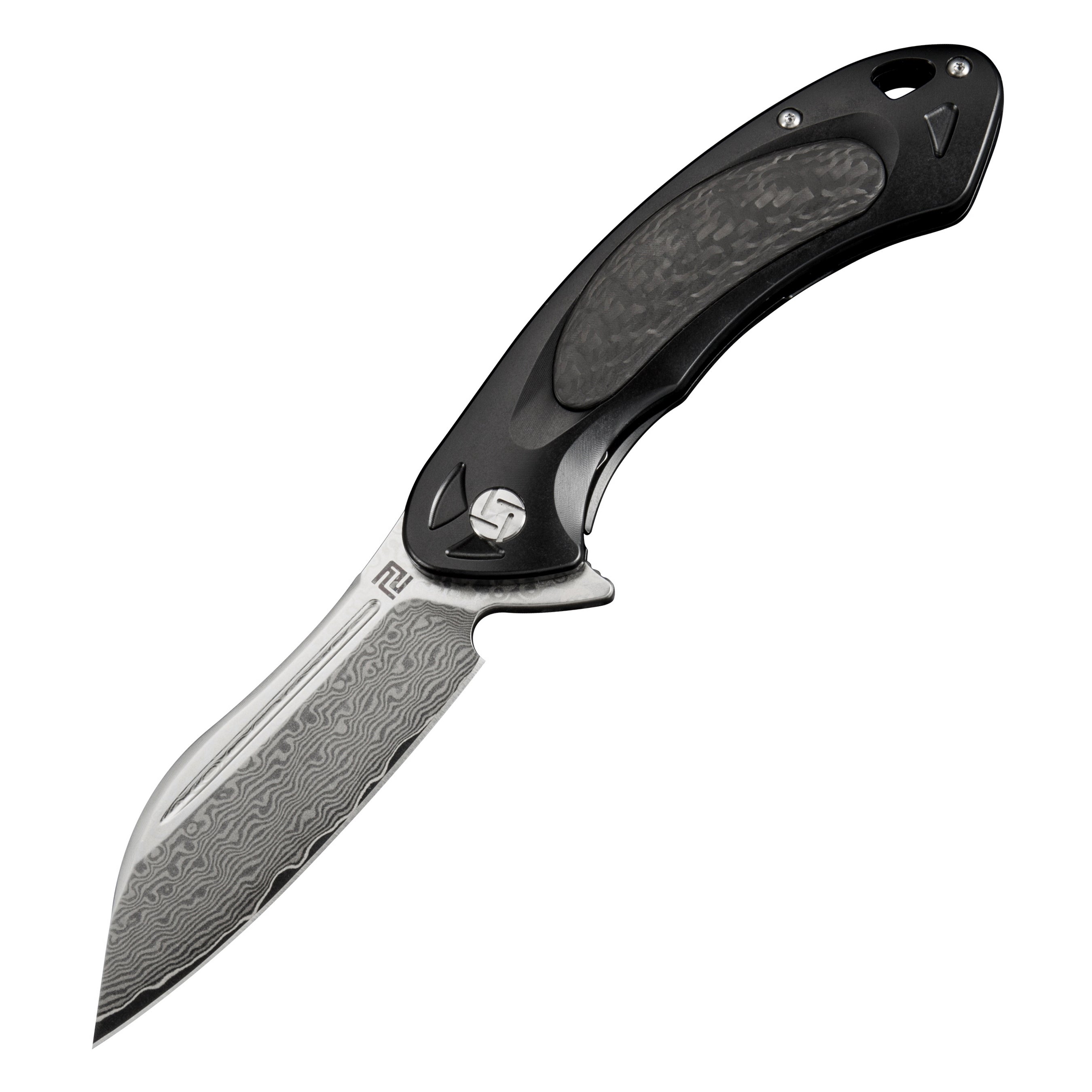 Artisan Cutlery Eterno 1818GD folding knife with Damascus blade